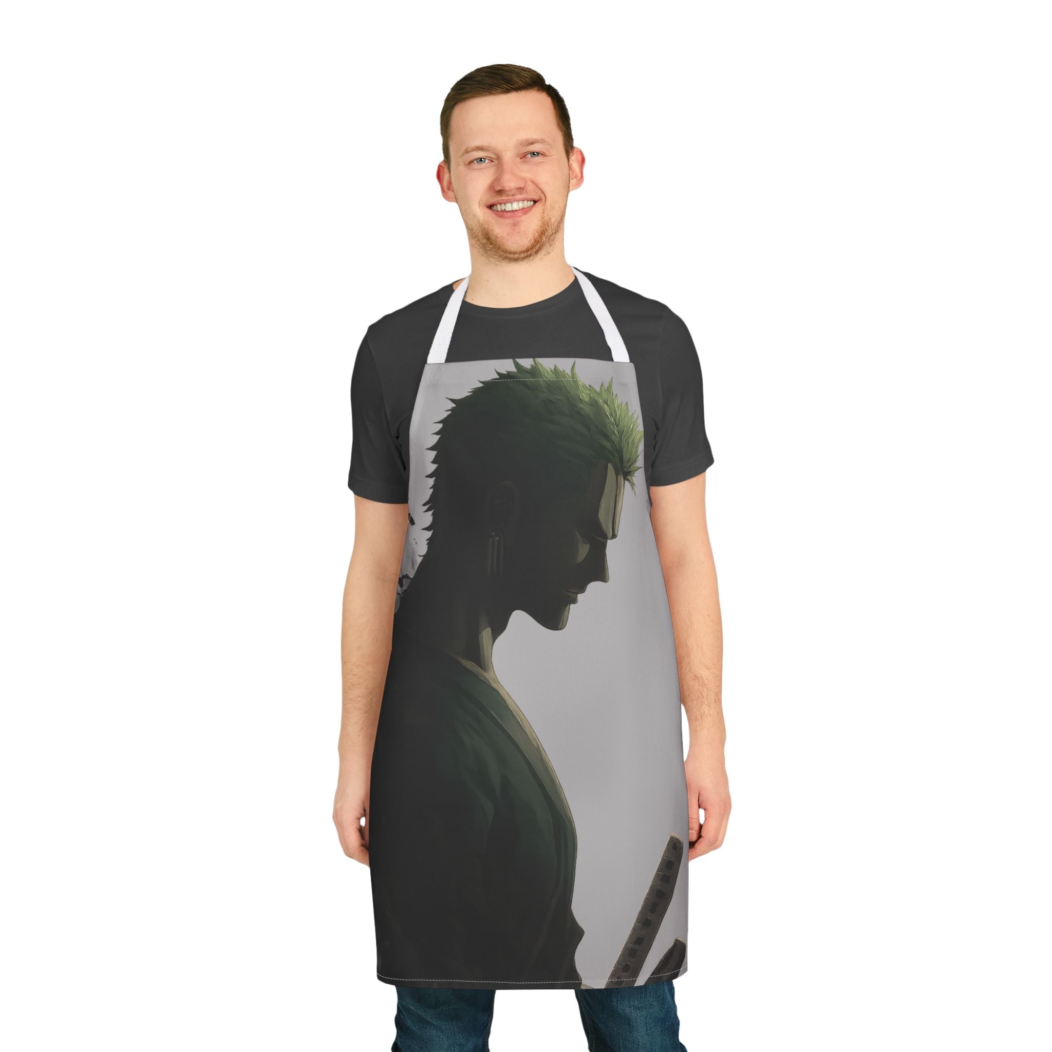 Silhouette Swordsman Apron | Anime Samurai Kitchen Apron, Artistic Portrait