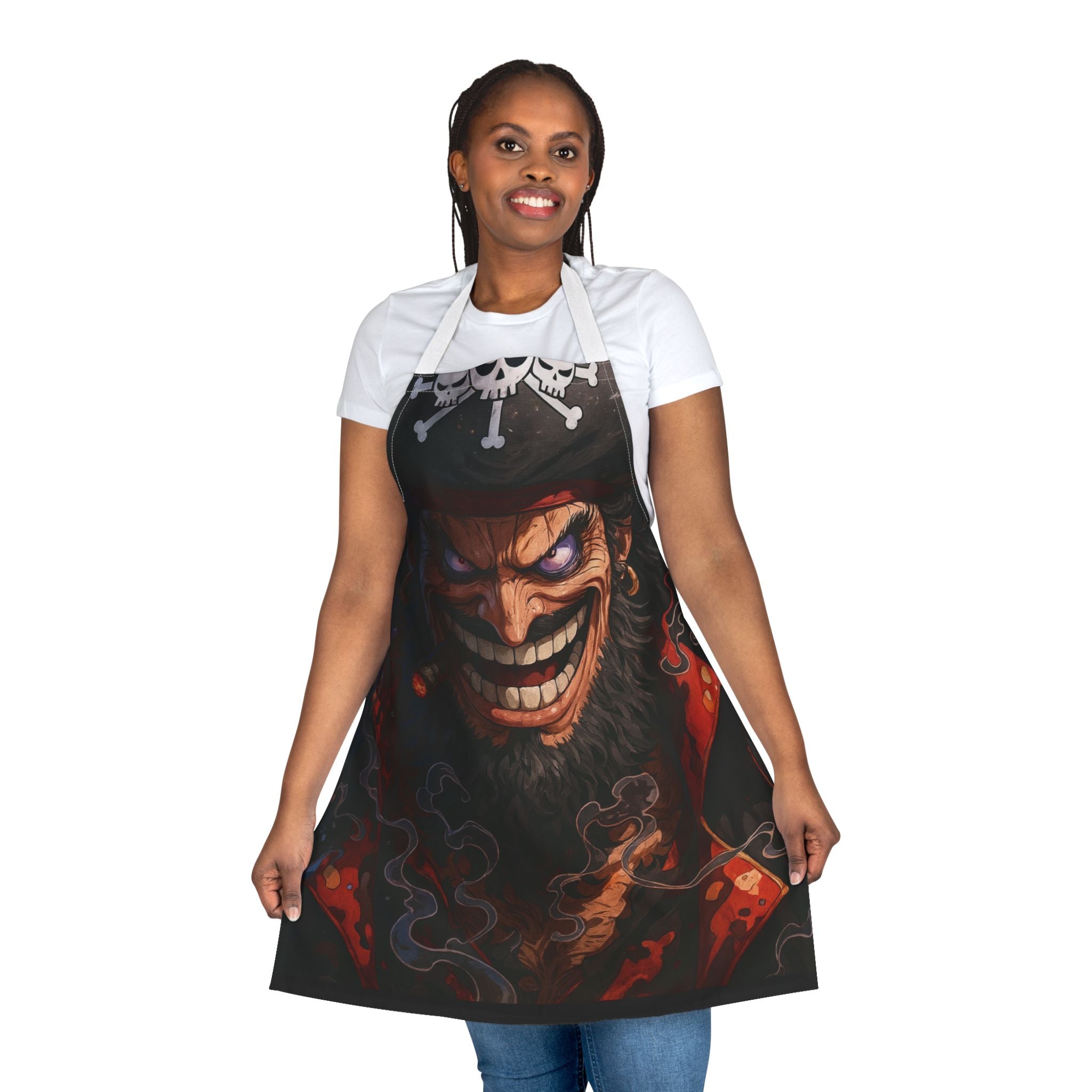 Creepy Pirate Skull Apron | Spooky Pirate Face Cooking Apron