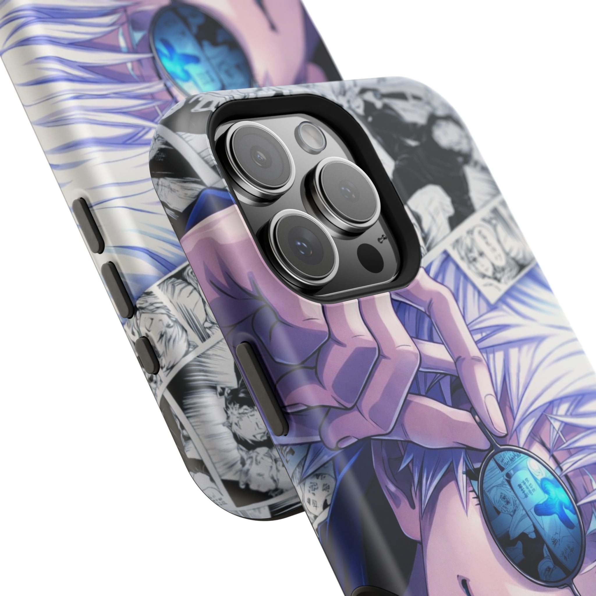 Anime Character Impact-Resistant Phone Case — Stylish Sunglasses Manga Design
