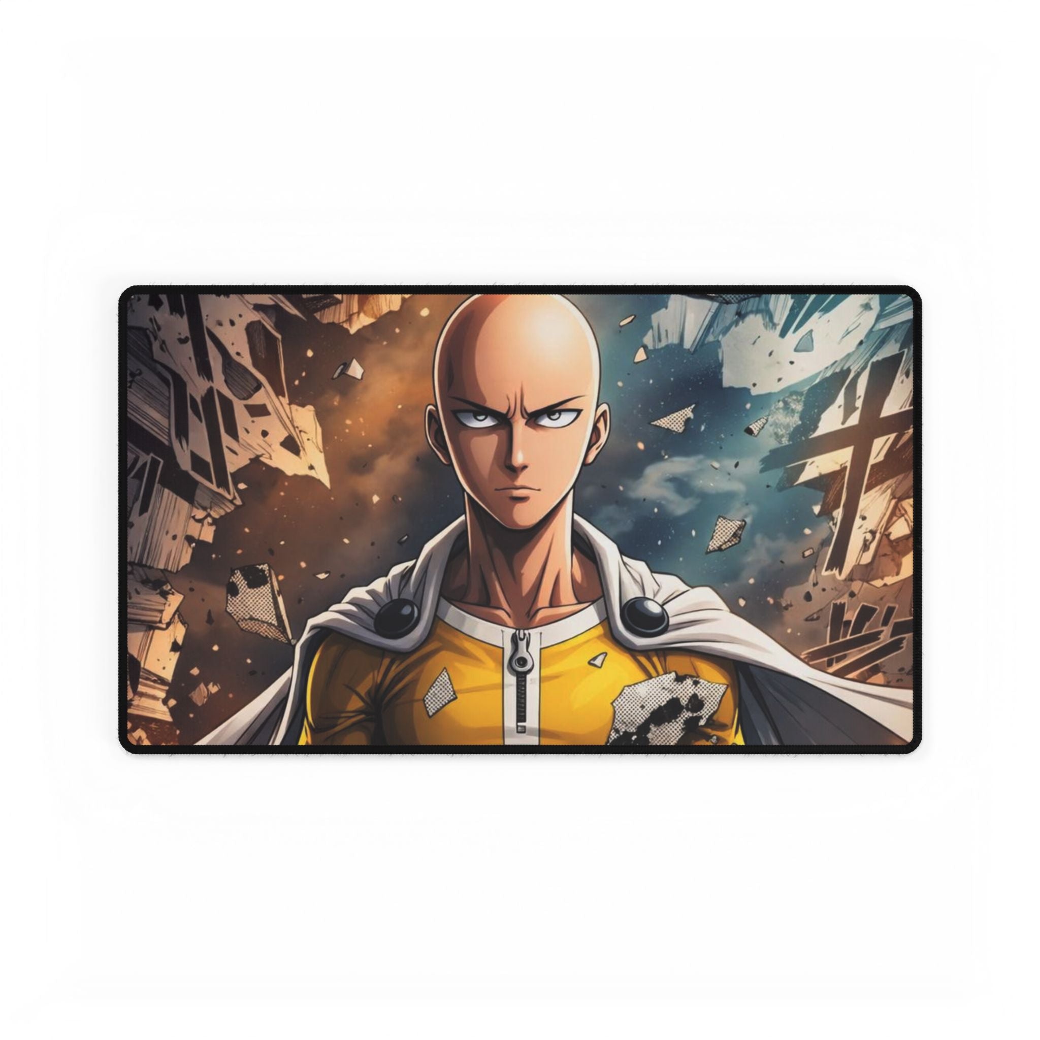 Saitama One Punch Man Desk Mat | Anime Gaming Mousepad, Oversized Desk Pad
