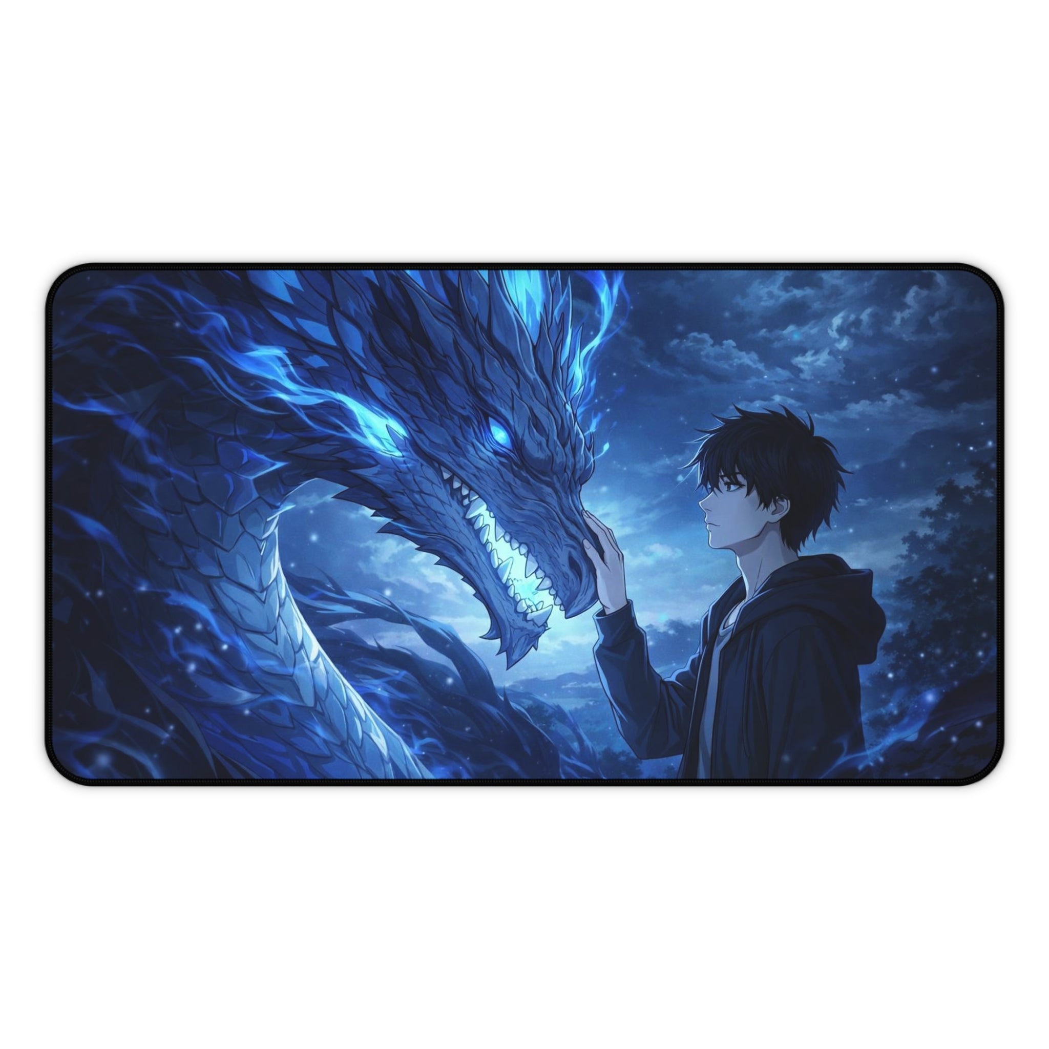 Dragon Bond Desk Mat — Anime Blue Dragon Gaming Mouse Pad