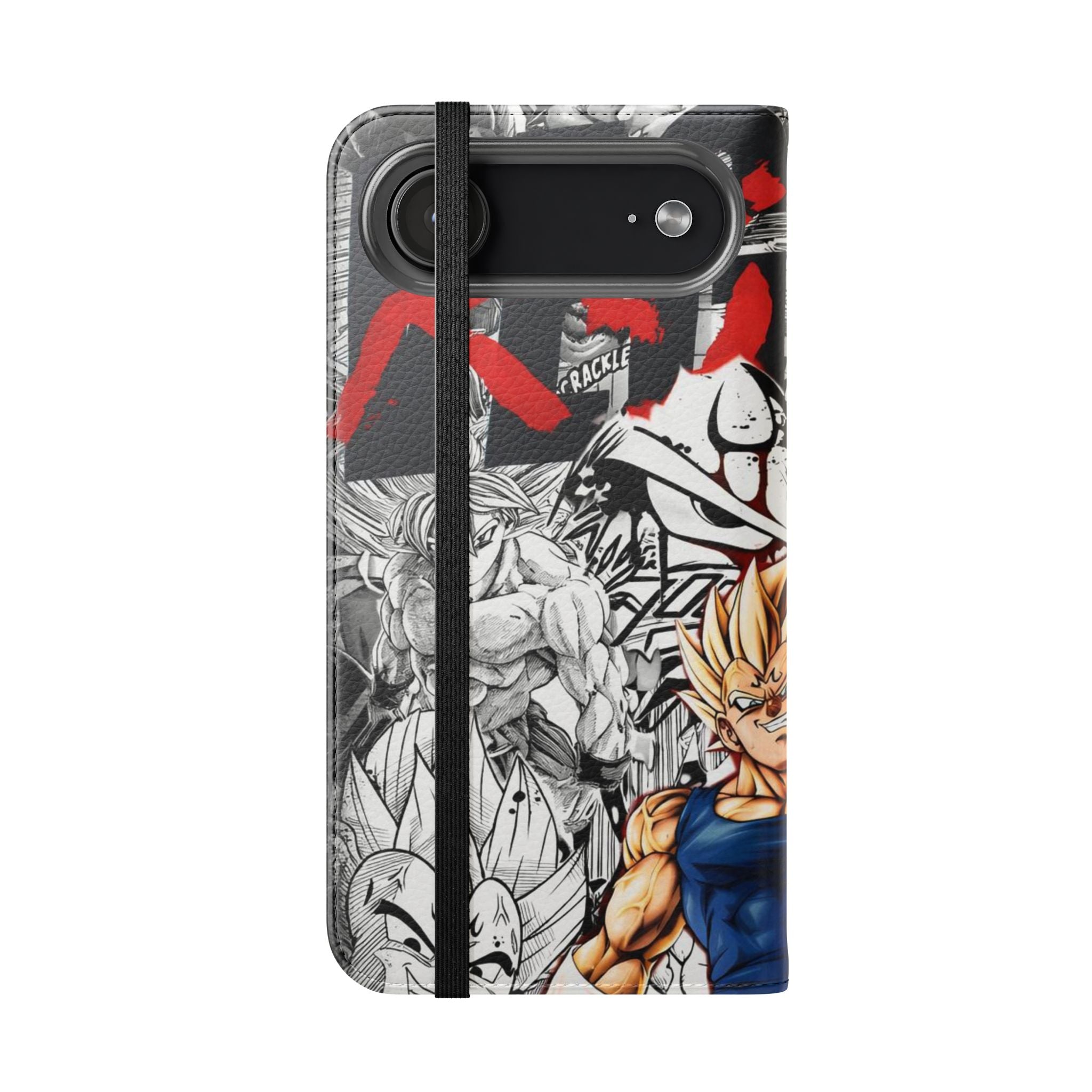 Anime Saiyan Collage Flip Case — Super Saiyan Goku Phone Wallet