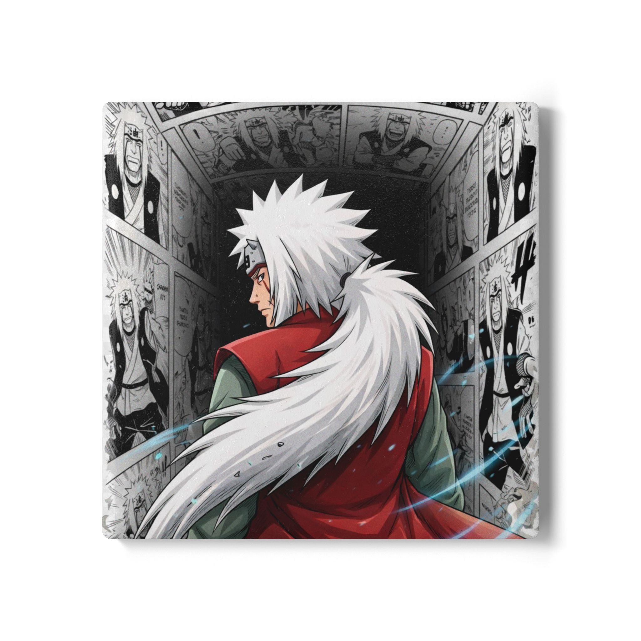 Anime Shinobi Jiraiya Ceramic Coaster | Round Cork Back