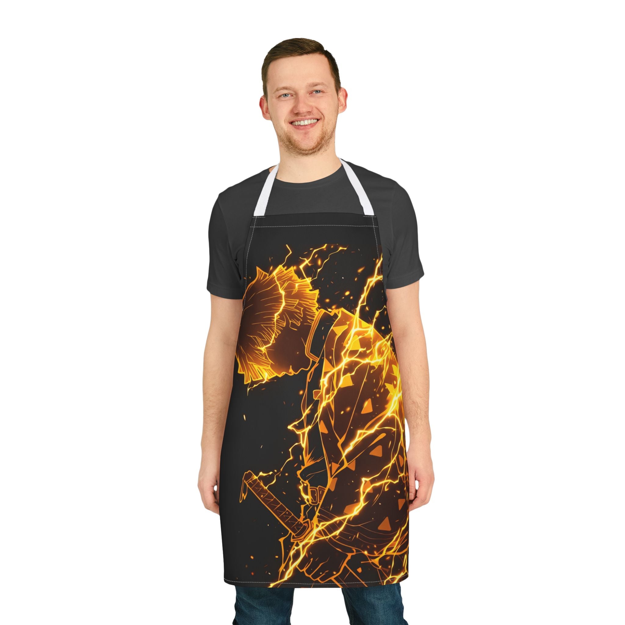 Flaming Samurai Apron | AOP Full-Print Kitchen Apron