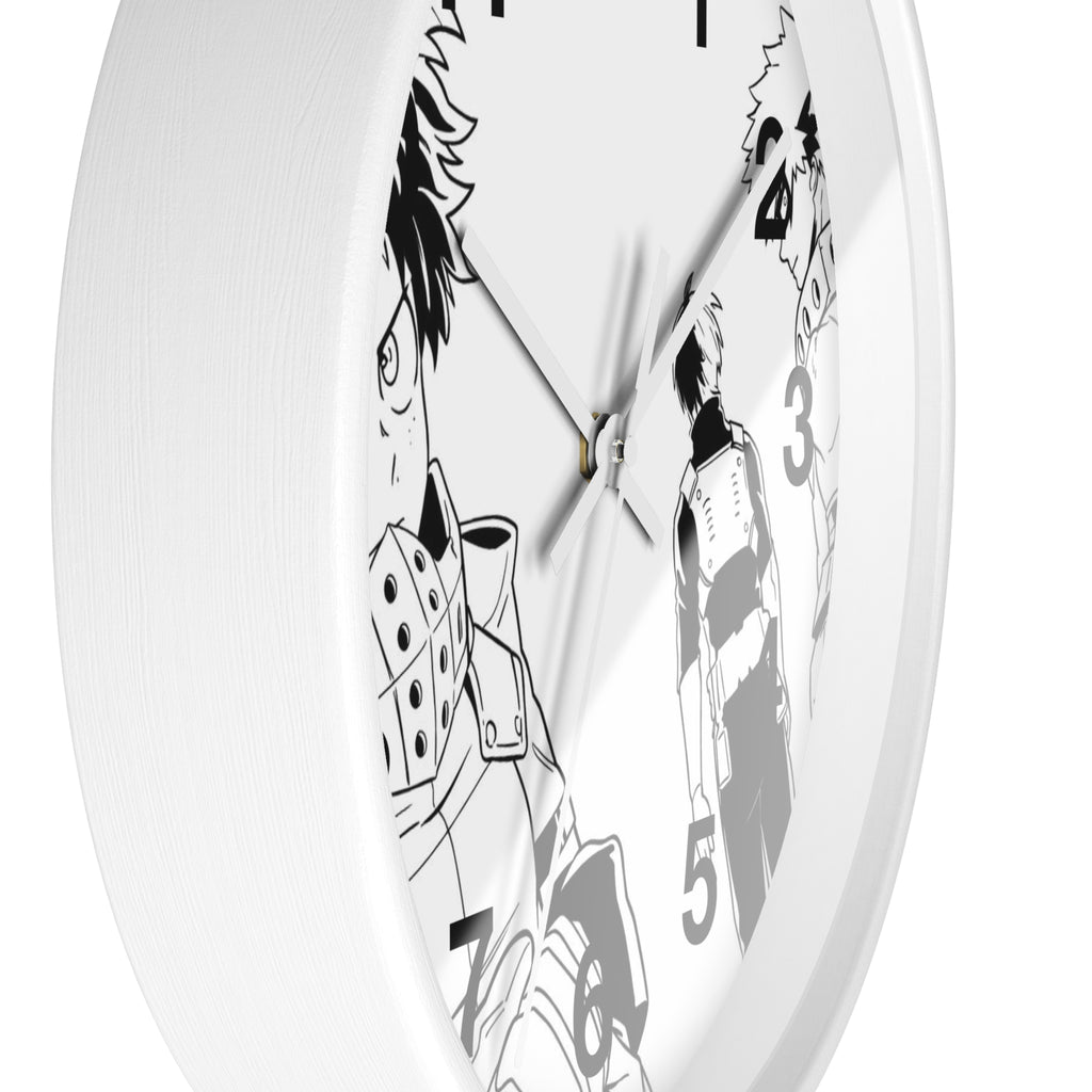 Black and White Anime Heroes Wall Clock | Manga Panel Timepiece
