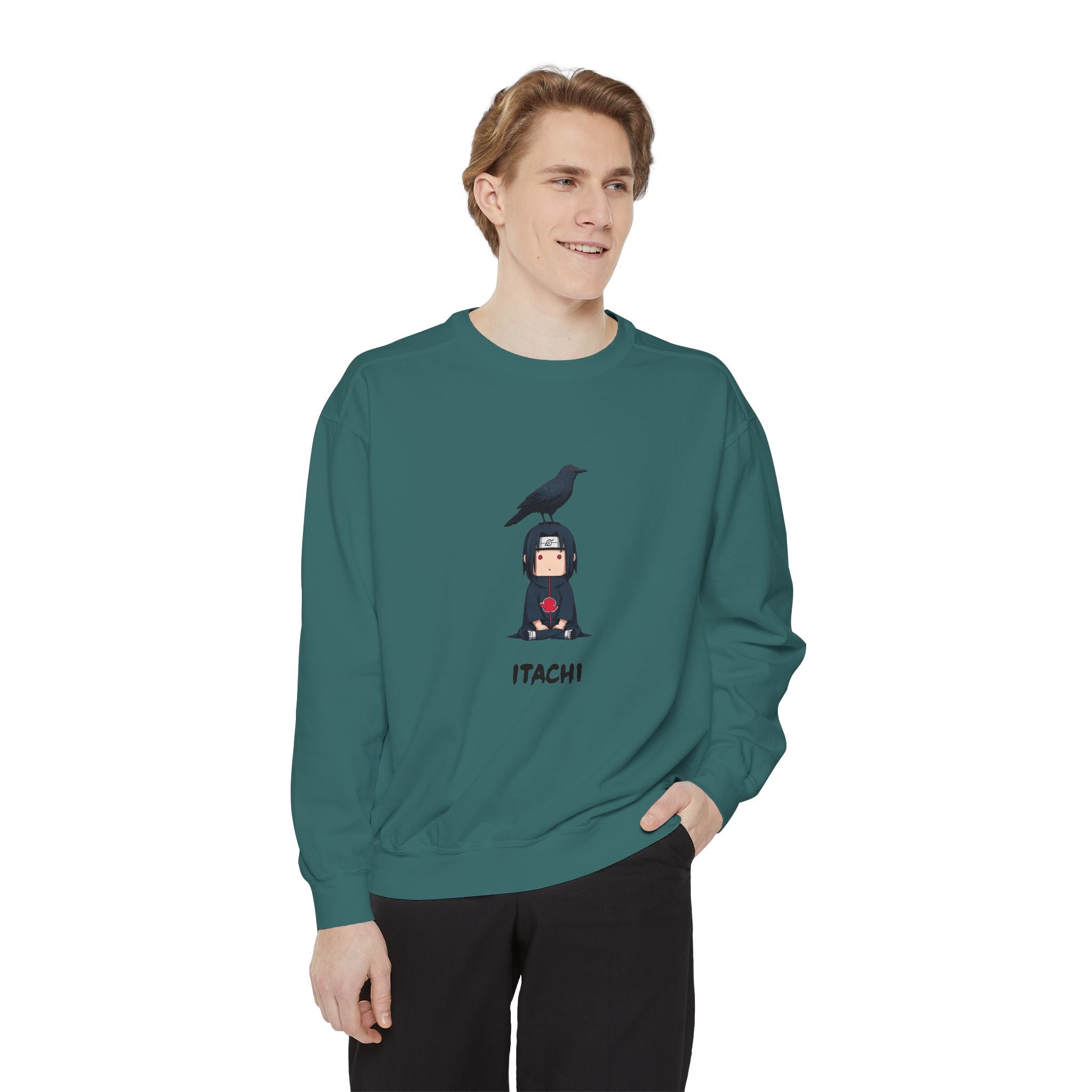 Chibi Ninja Illustration Sweatshirt | Anime Ninja Crow Graphic