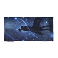 Mystic Silhouette Beach Towel | Cosmic Starry Night Ocean