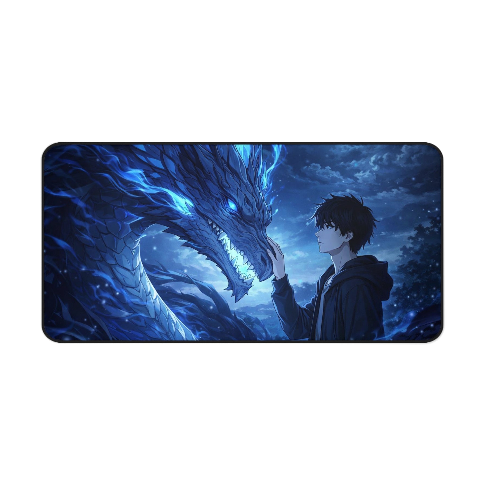 Dragon Bond Desk Mat — Anime Blue Dragon Gaming Mouse Pad
