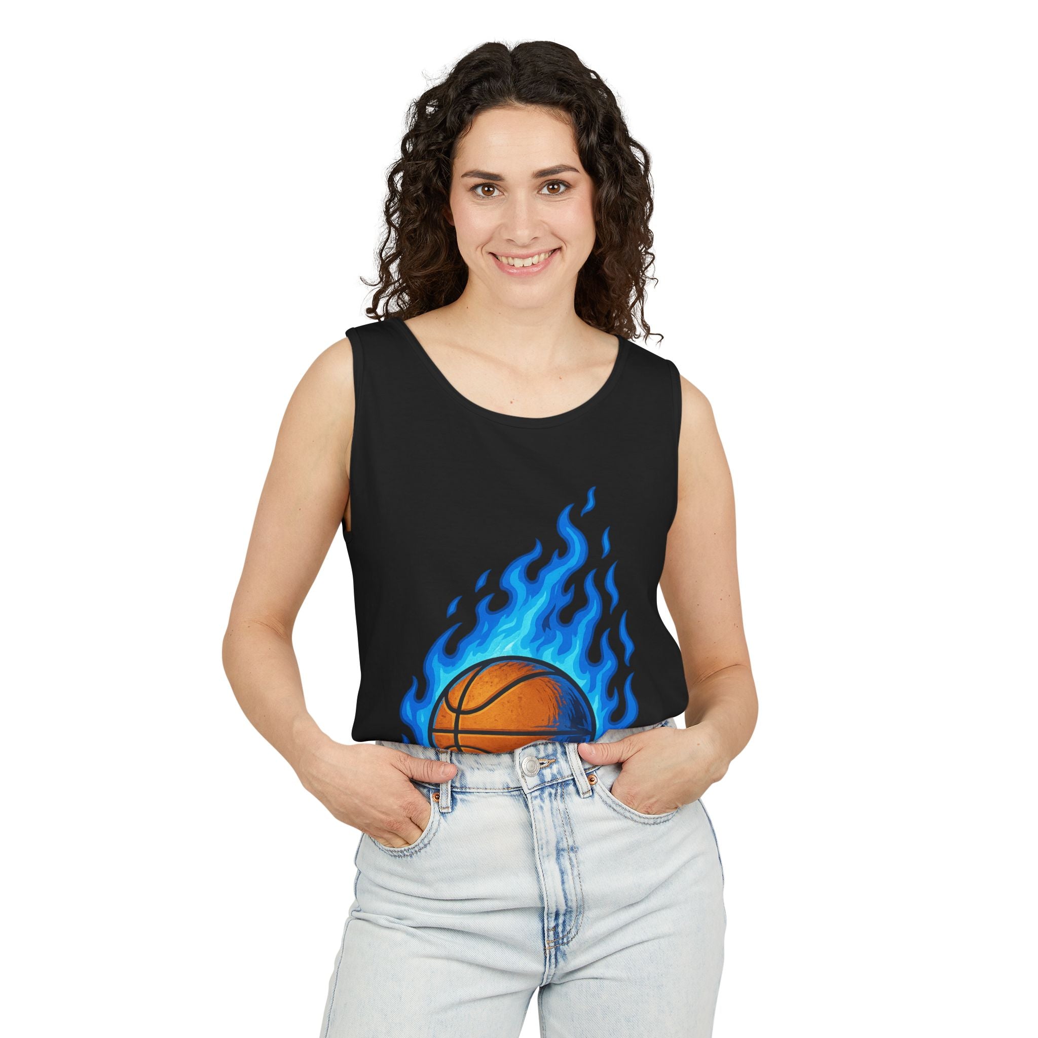 Basketball Blaze Tank Top - Perfect for Sports, Workout, Gift for Athletes, Summer Style, Workout Gear, METEOR Inspired