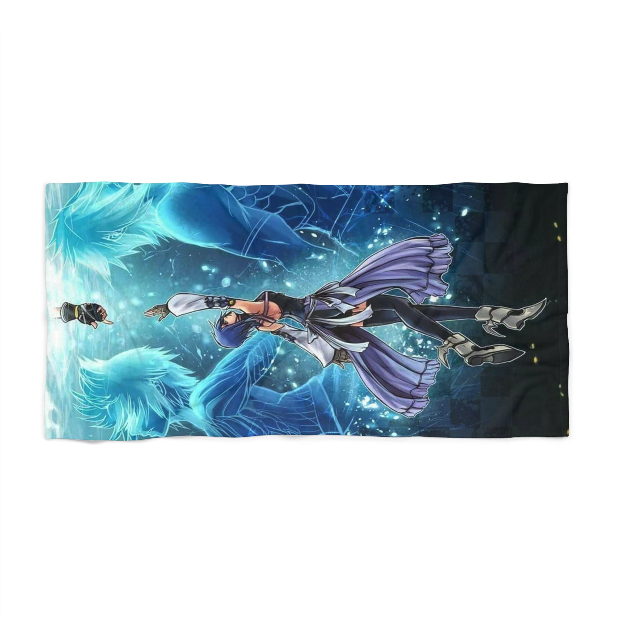 Aqua Spirit Summoner Beach Towel | Fantasy Character Illustration