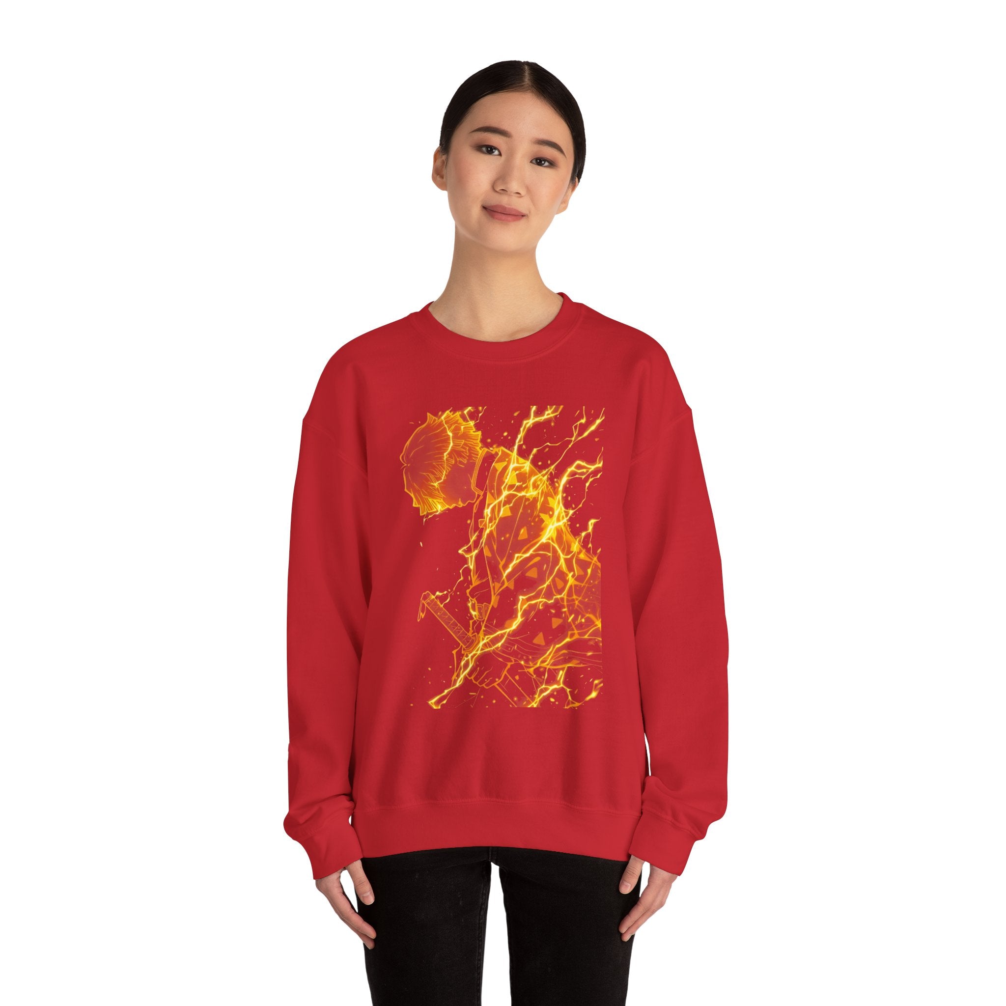 Fiery Guitarist Illustration Sweatshirt | Electric Music Rock Art