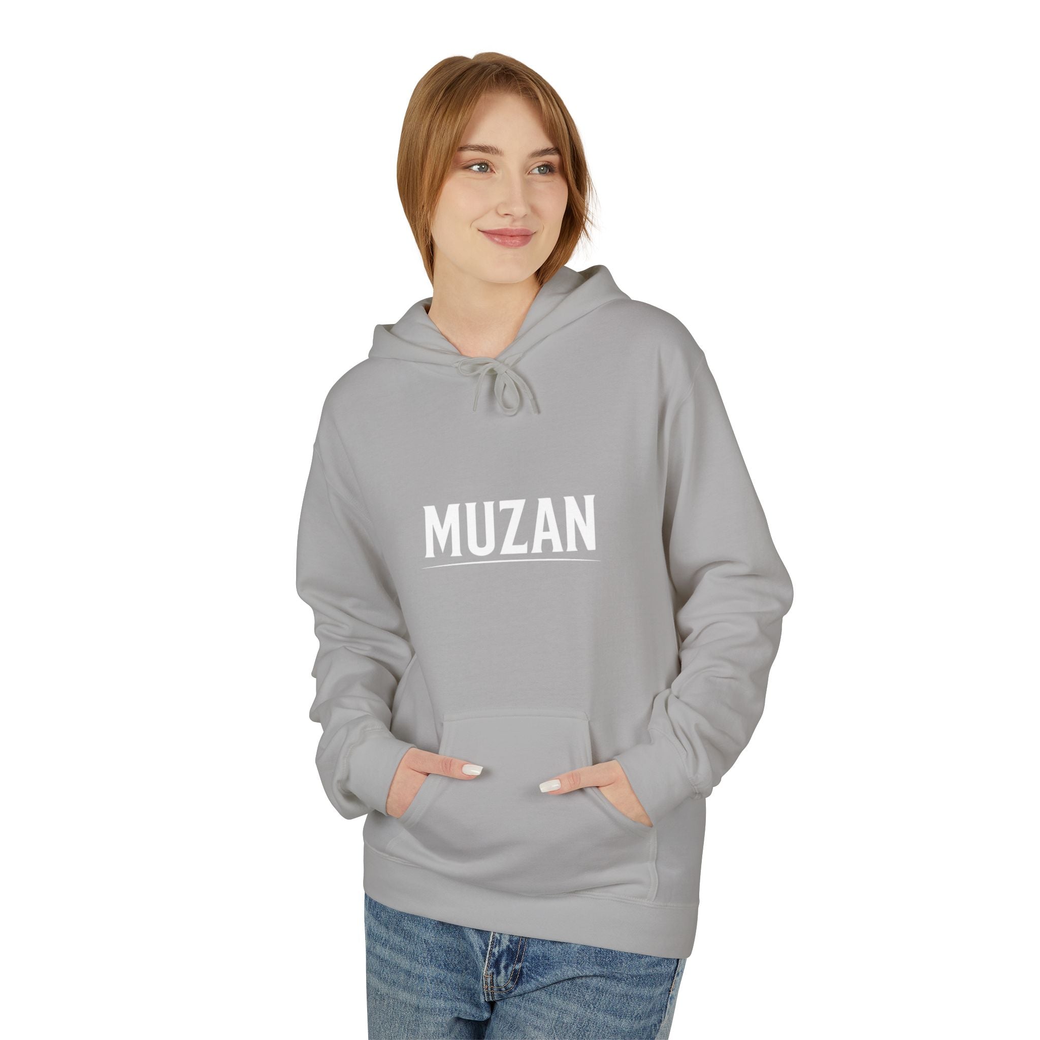 Stylish Unisex Fleece Hoodie with MUZAN Design, Perfect for Casual Wear, Gifts, Anime Fans, Cozy Layering, Unique Apparel