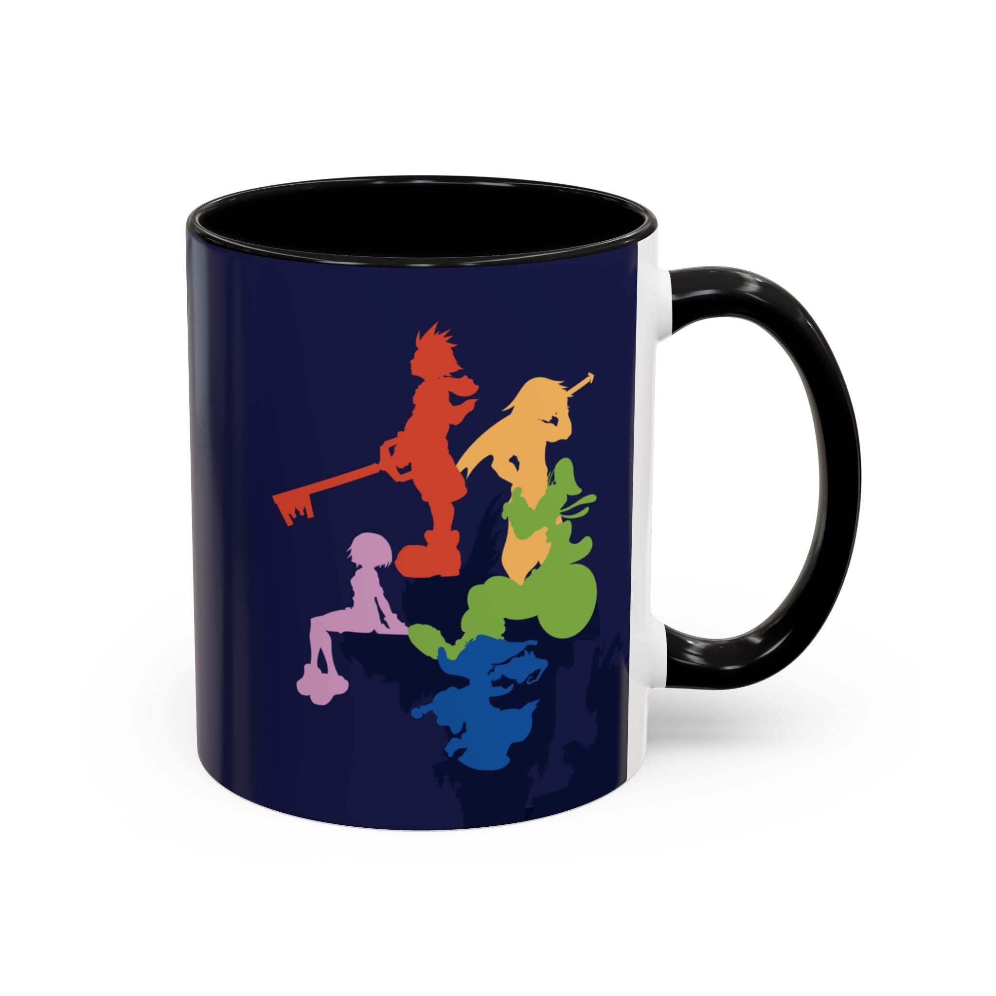 Rainbow Silhouette Video Game Characters Mug | Accent Coffee Mug