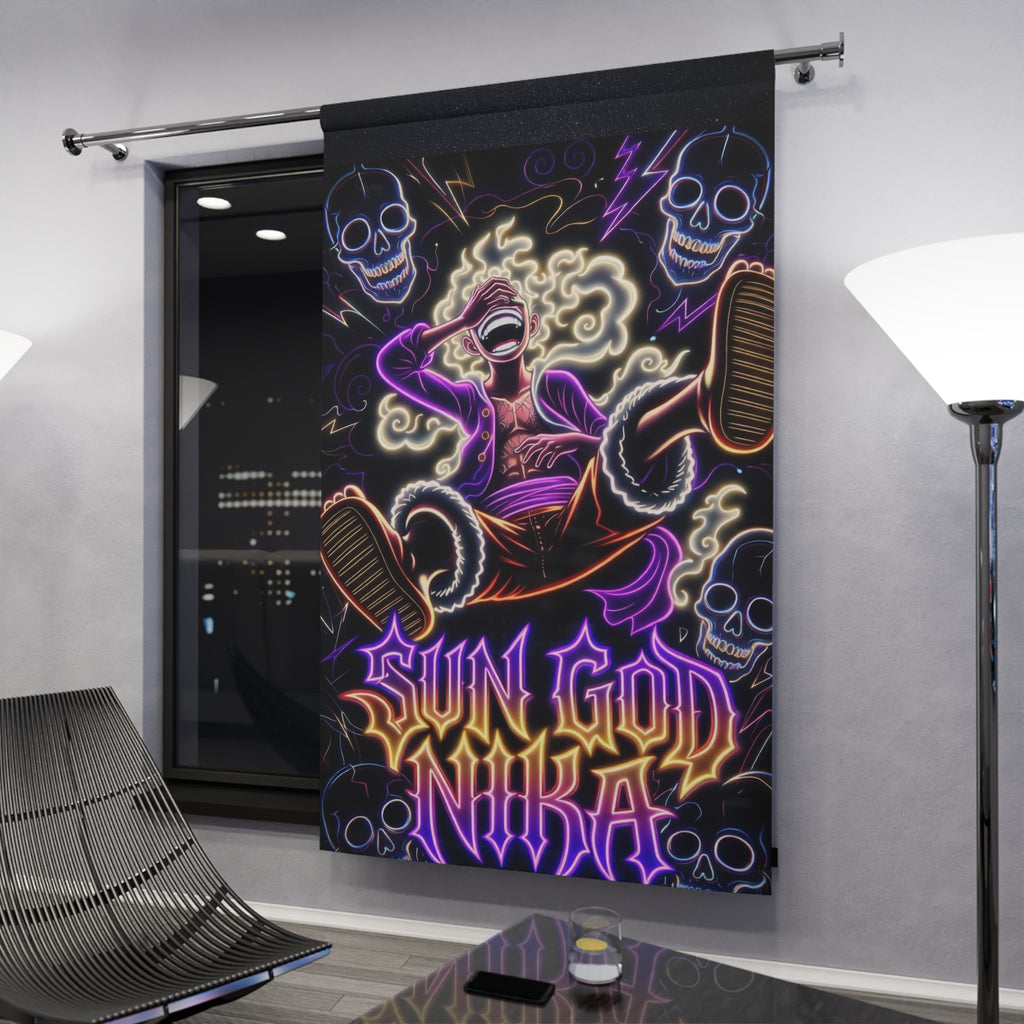 S.G Nika Window Curtains | Gothic Skull Rock Poster Panel