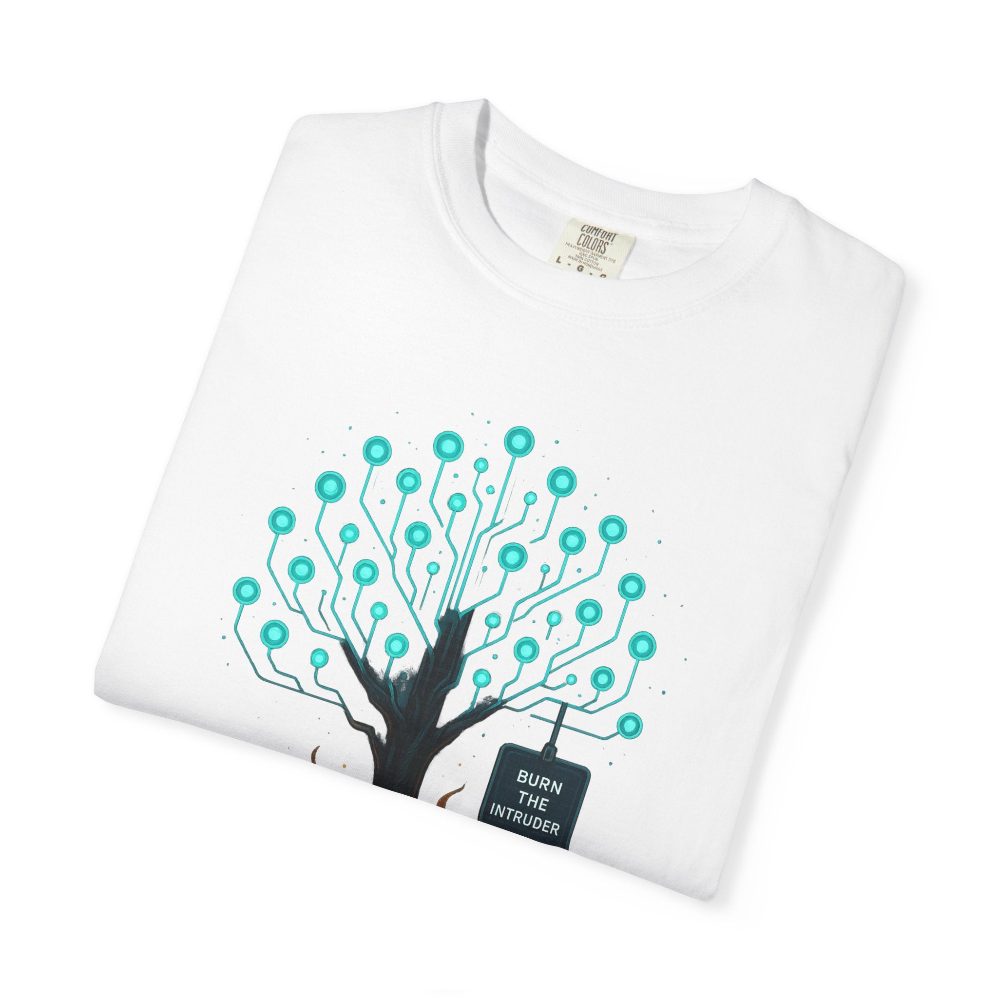 Nature-Inspired Unisex T-Shirt, Eco-Friendly Tee, Tree and Flames Design, Casual Wear, Gift for Nature Lovers