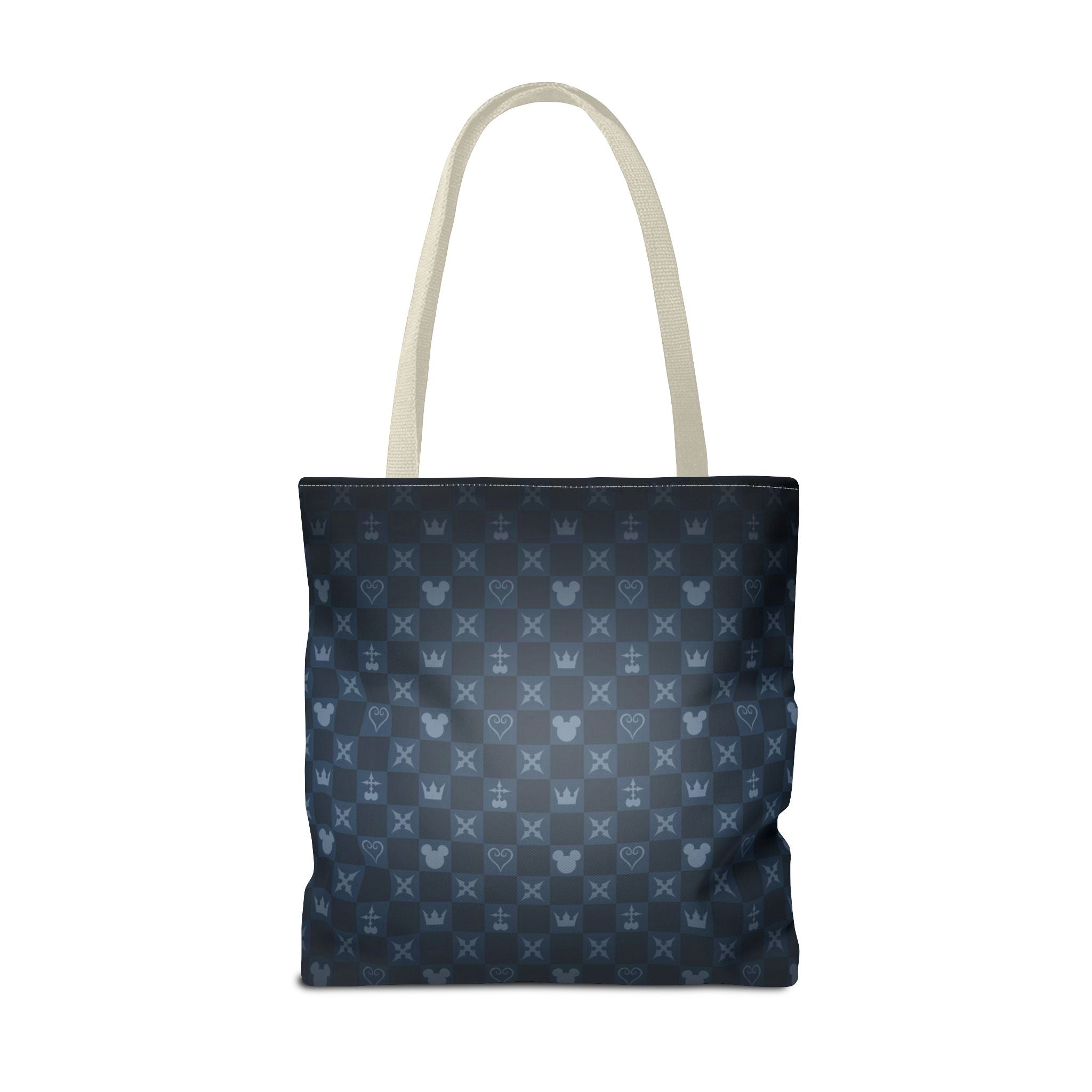 Dark Blue Patterned Monogram Tote | All-Over Print Tote
