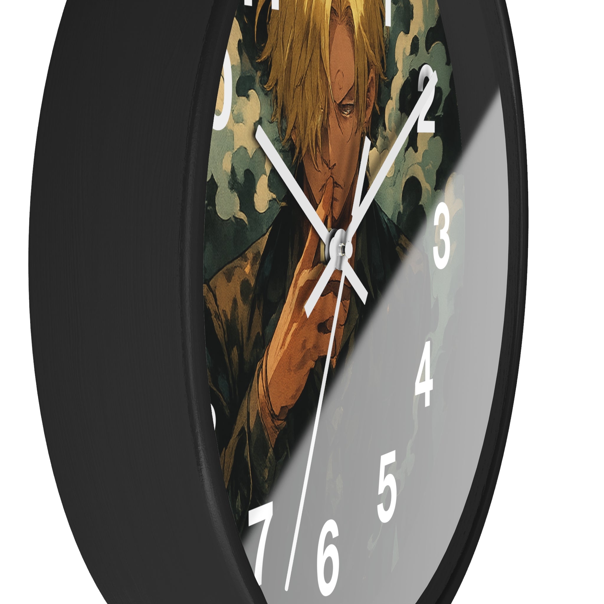 Blond Anime Man Smoking Wall Clock | Illustrated Character, Dark Moody Art