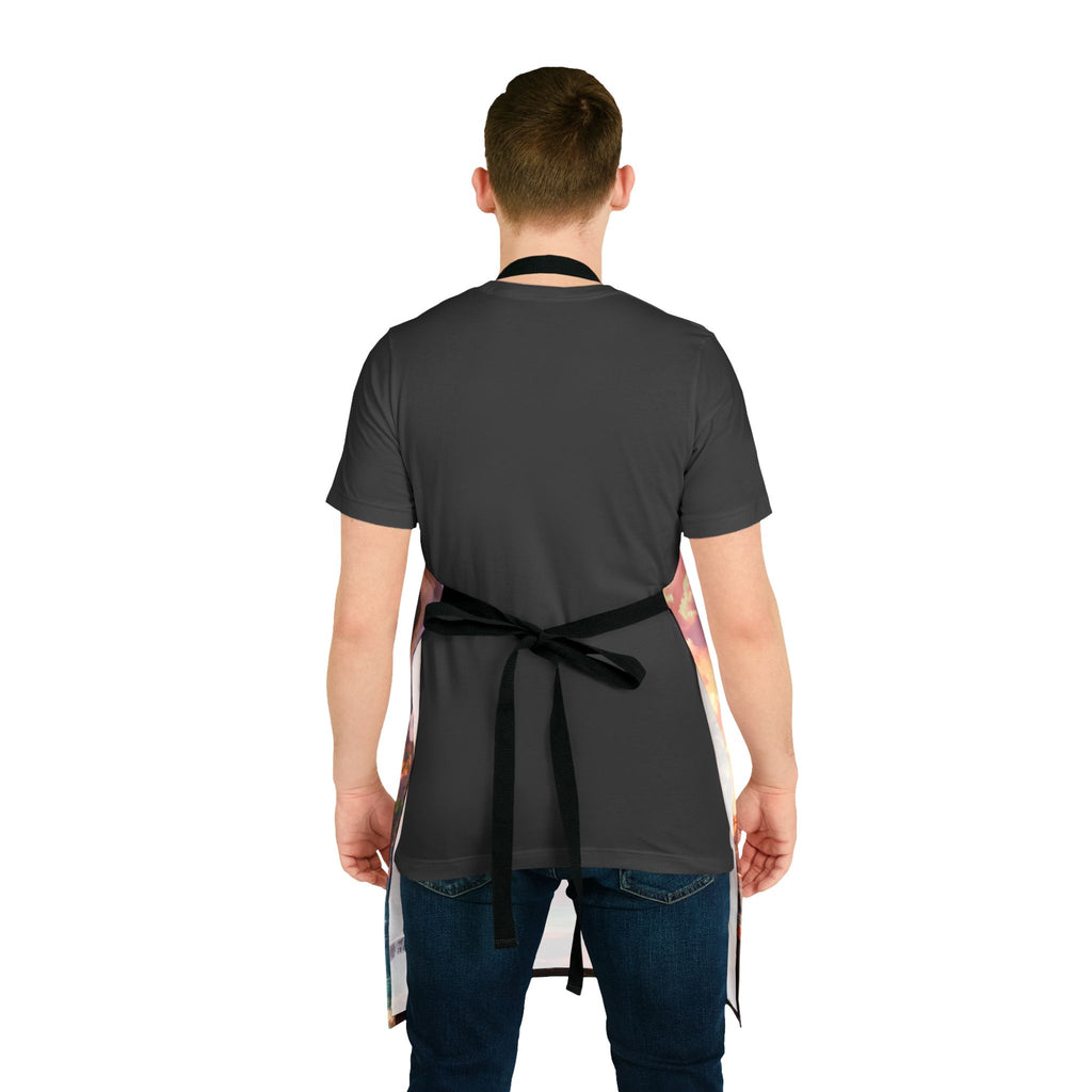 Pirate Skull Island Scene Apron | Sunset Coastal Illustration