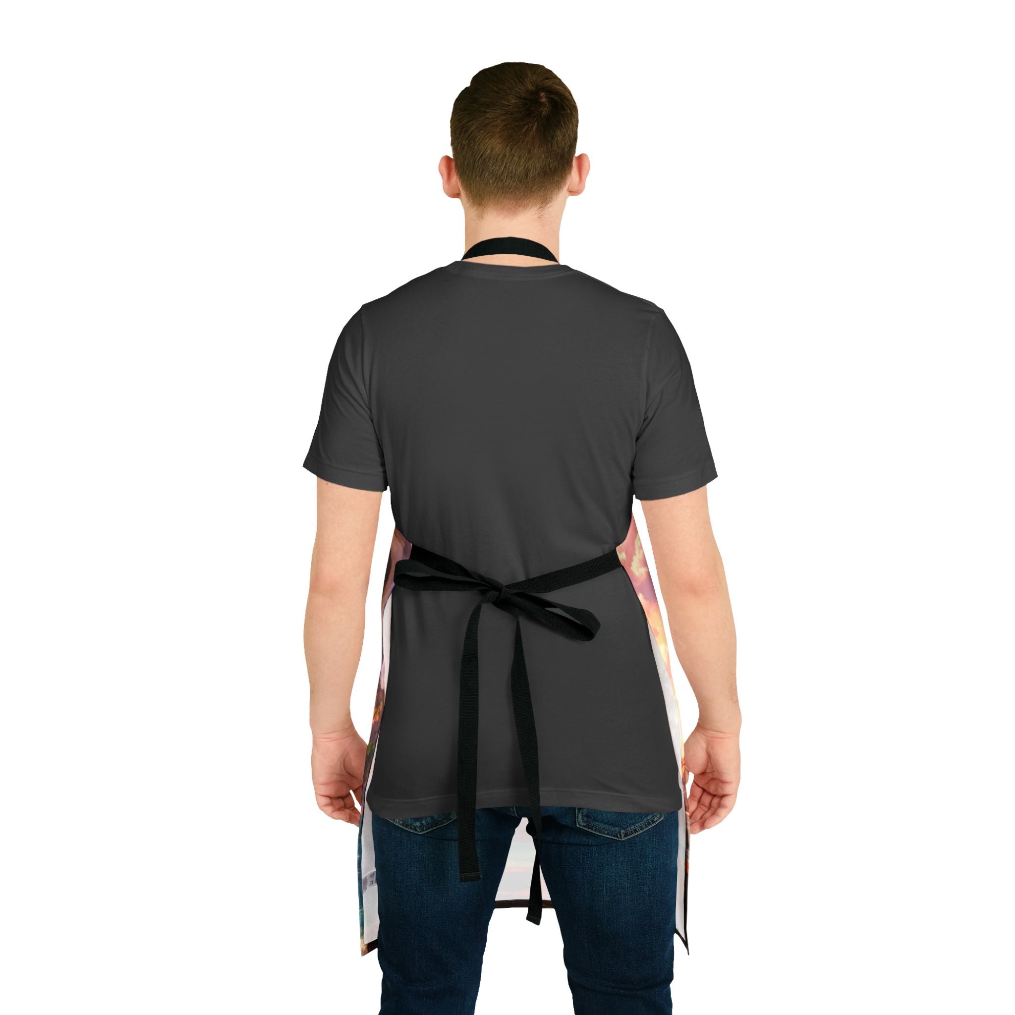 Pirate Skull Island Scene Apron | Sunset Coastal Illustration