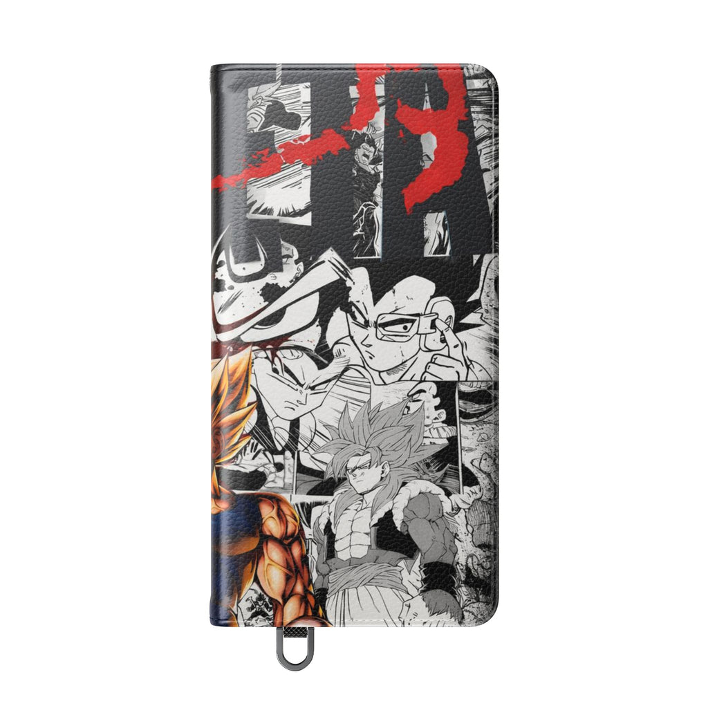 Anime Saiyan Collage Flip Case — Super Saiyan Goku Phone Wallet