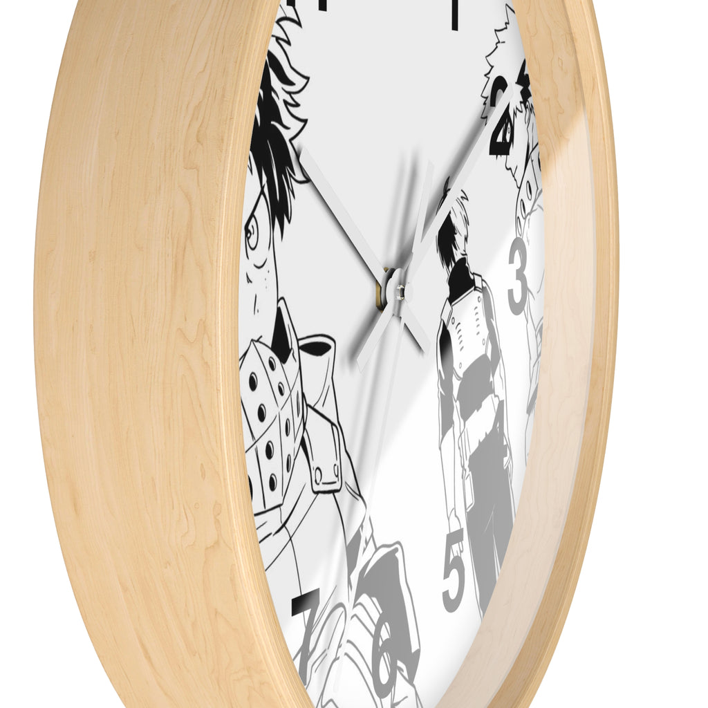 Black and White Anime Heroes Wall Clock | Manga Panel Timepiece