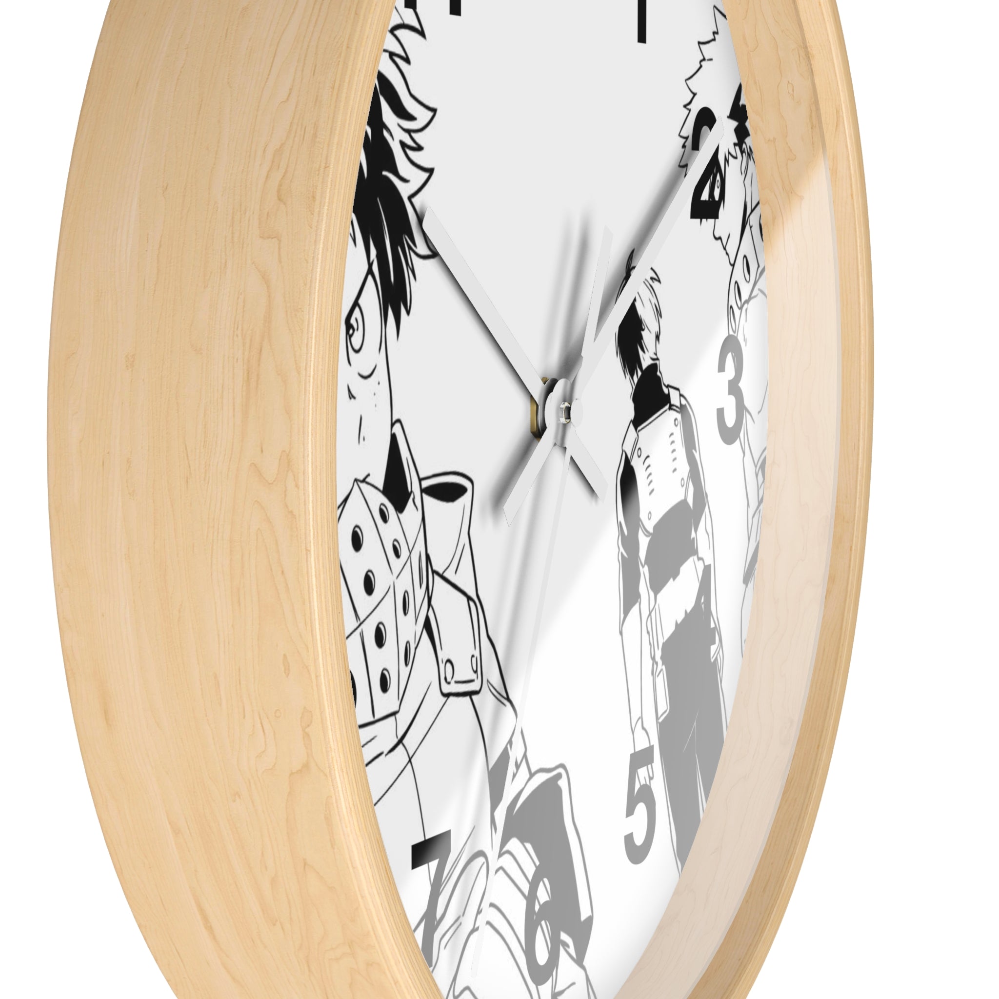 Black and White Anime Heroes Wall Clock | Manga Panel Timepiece
