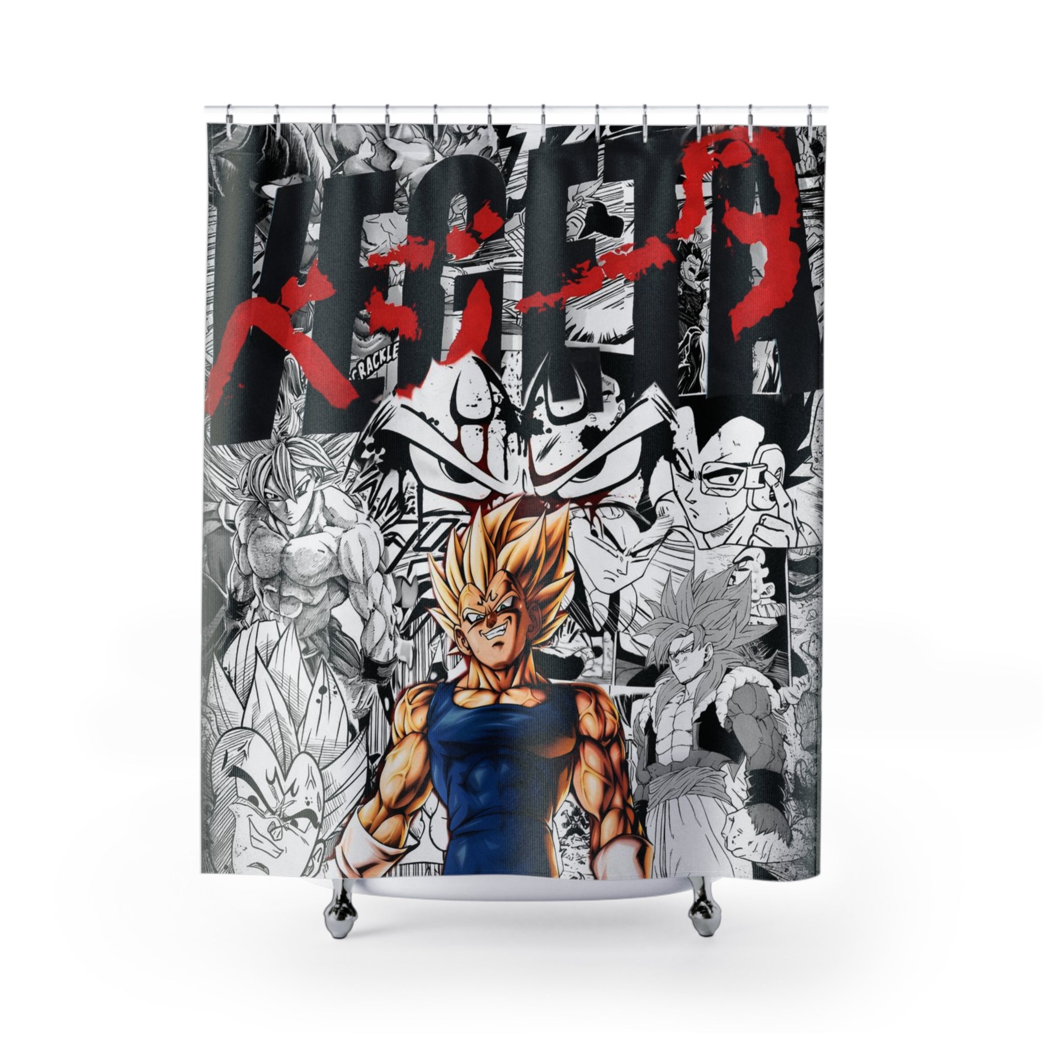 Dragon Warrior Anime Hero Shower Curtain | Manga Action Collage