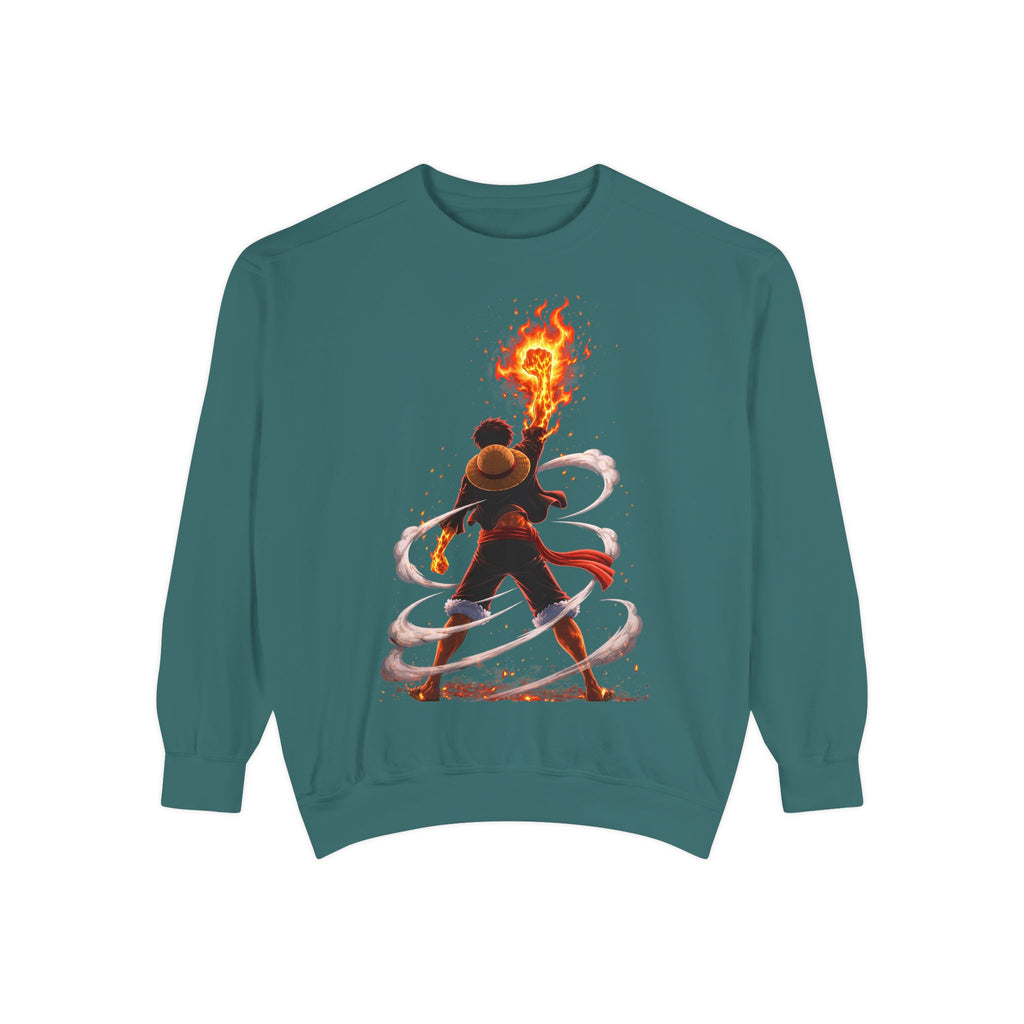 Fire Mage Illustration Sweatshirt | Fantasy Wizard Flame Art