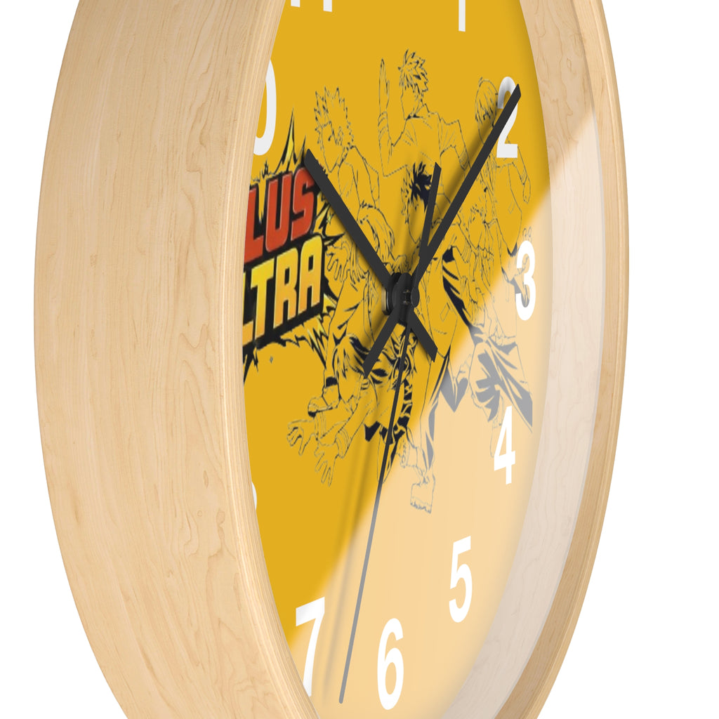 Plus Ultra Heroes Wall Clock | Yellow Anime Action Clock