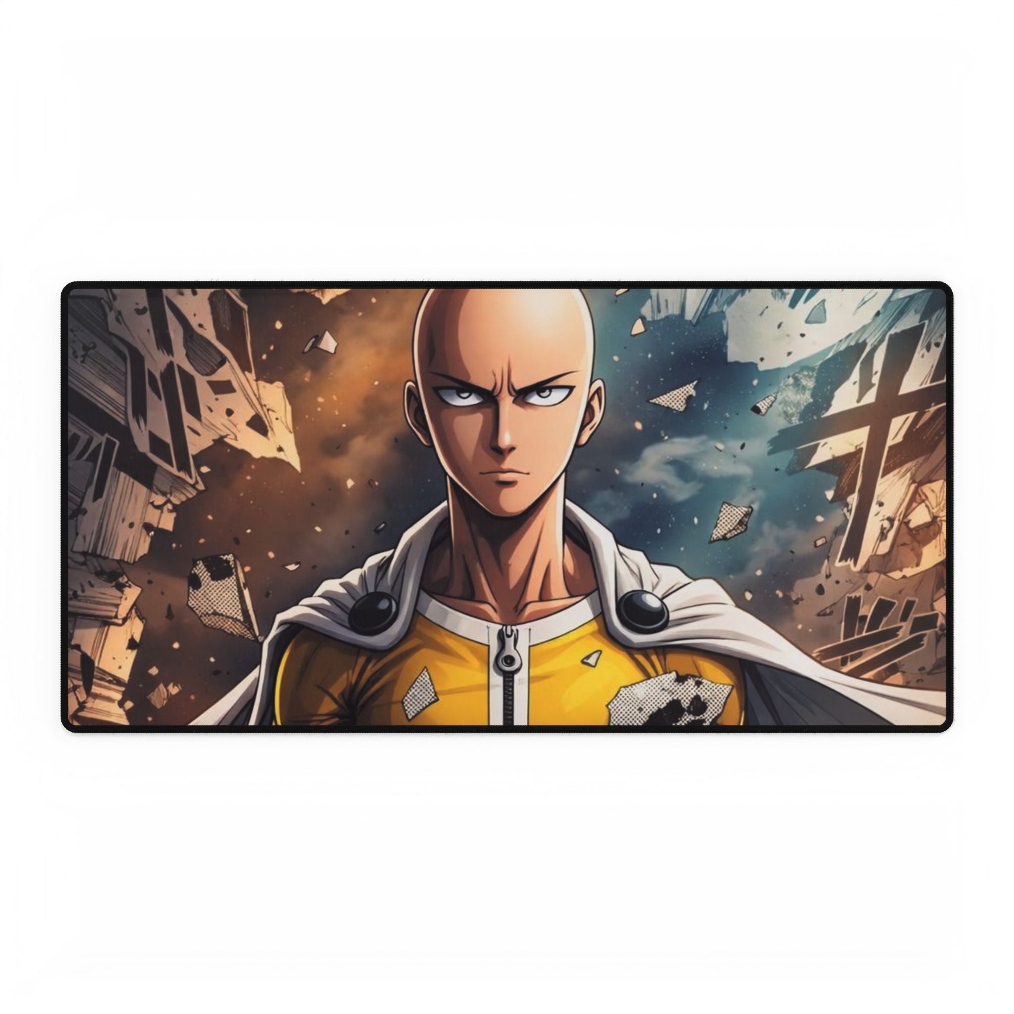 Saitama One Punch Man Desk Mat | Anime Gaming Mousepad, Oversized Desk Pad