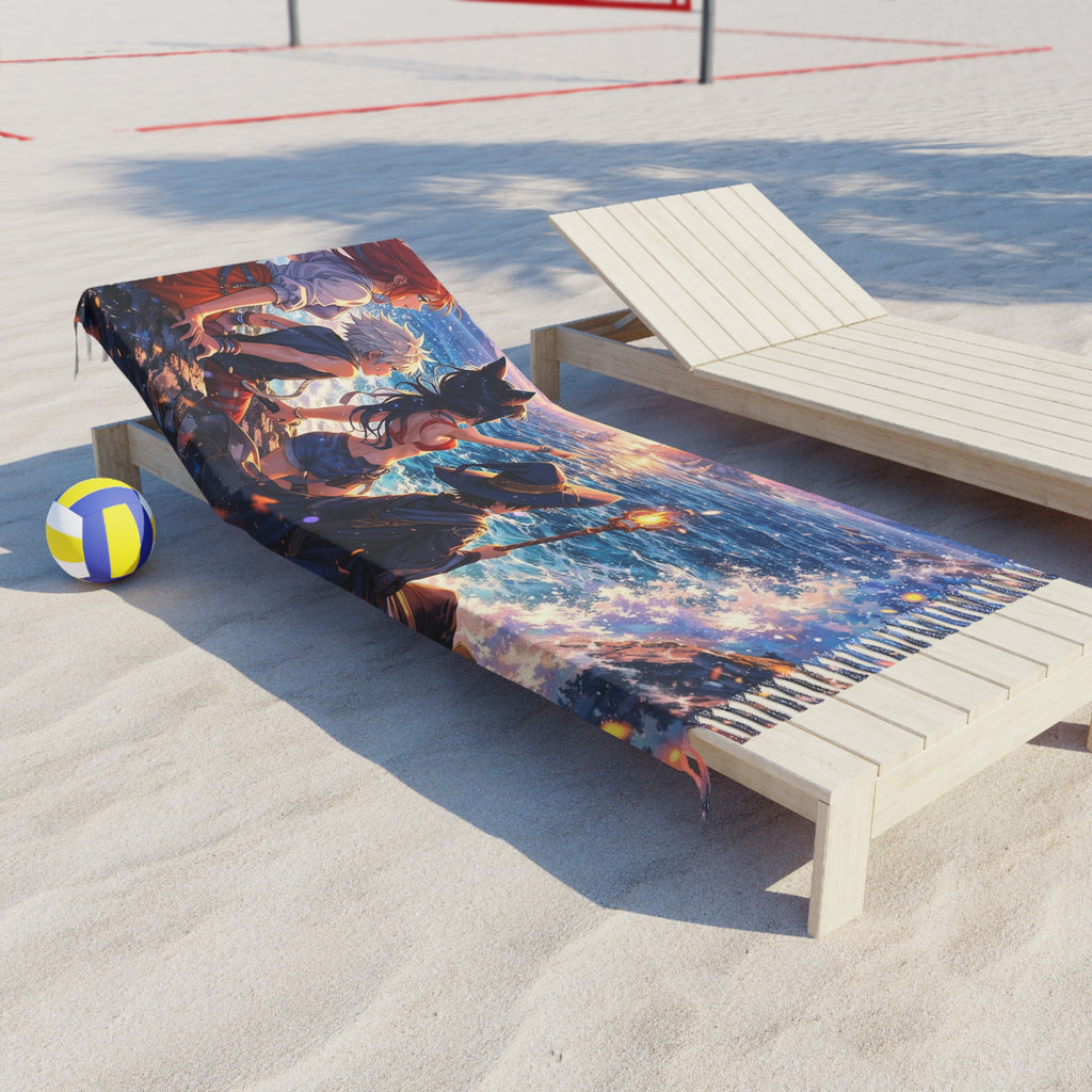 Sunset Ocean Adventure Beach Towel | Boho Fringe