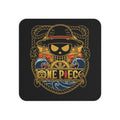 One Piece Straw Hat Skull nautical design Coasters | Anime pirate logo drink coaster