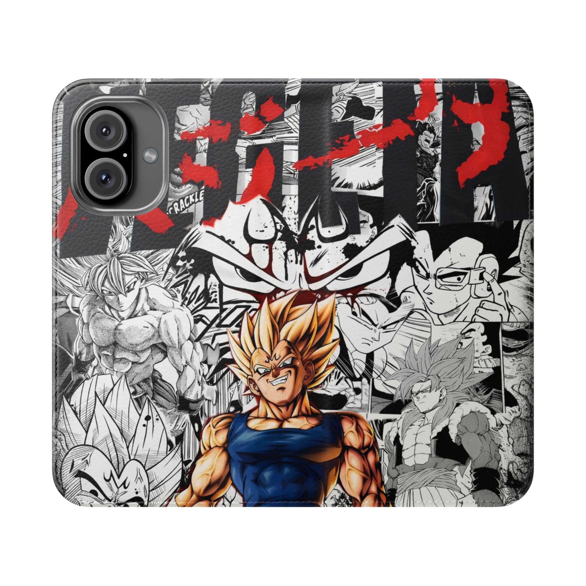 Anime Saiyan Collage Flip Case — Super Saiyan Goku Phone Wallet