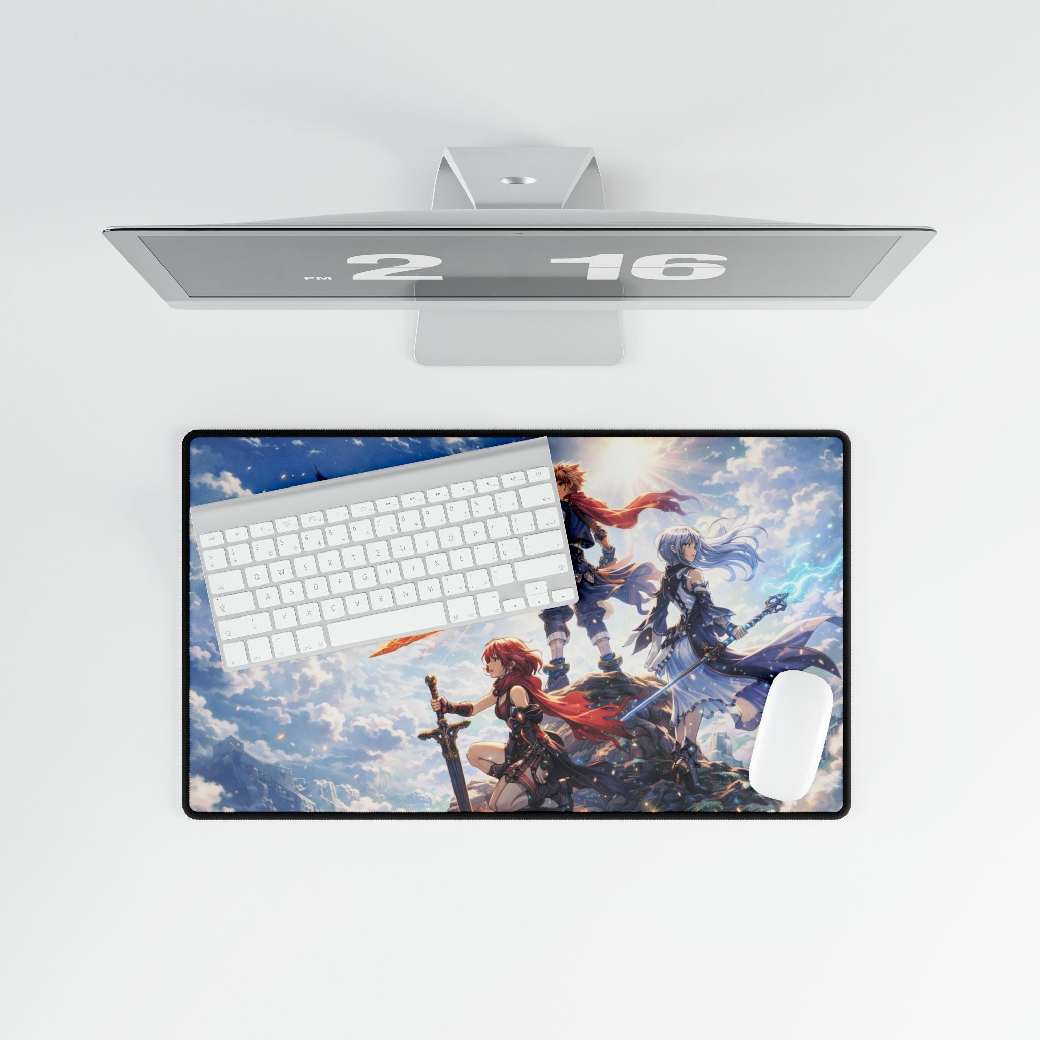 Wind-Scape Fantasy Heroes Desk Mat | RPG Characters, Sky Battle Artwork