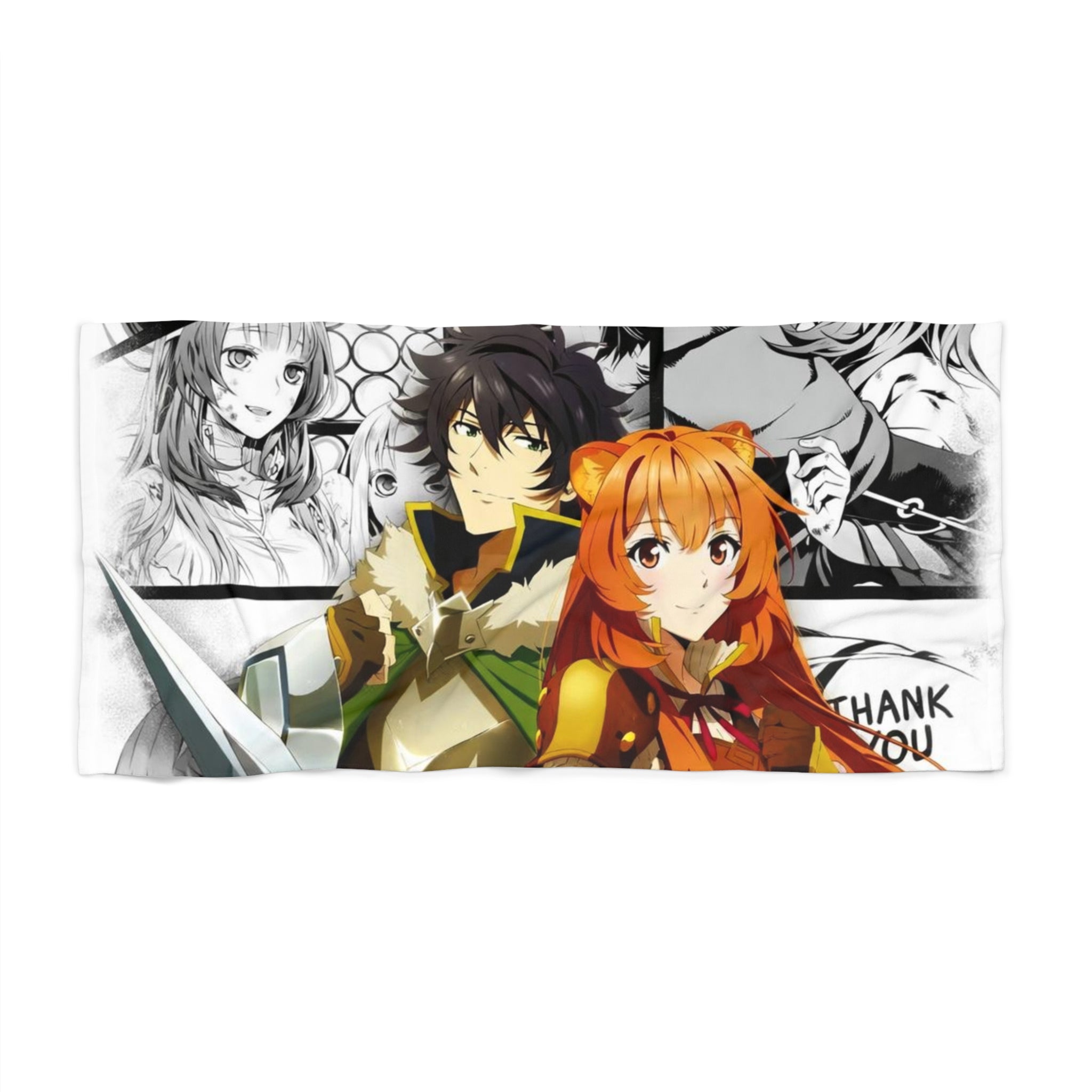 Raphtalia and Naofumi Anime Characters Beach Towel | Shield Hero Artwork