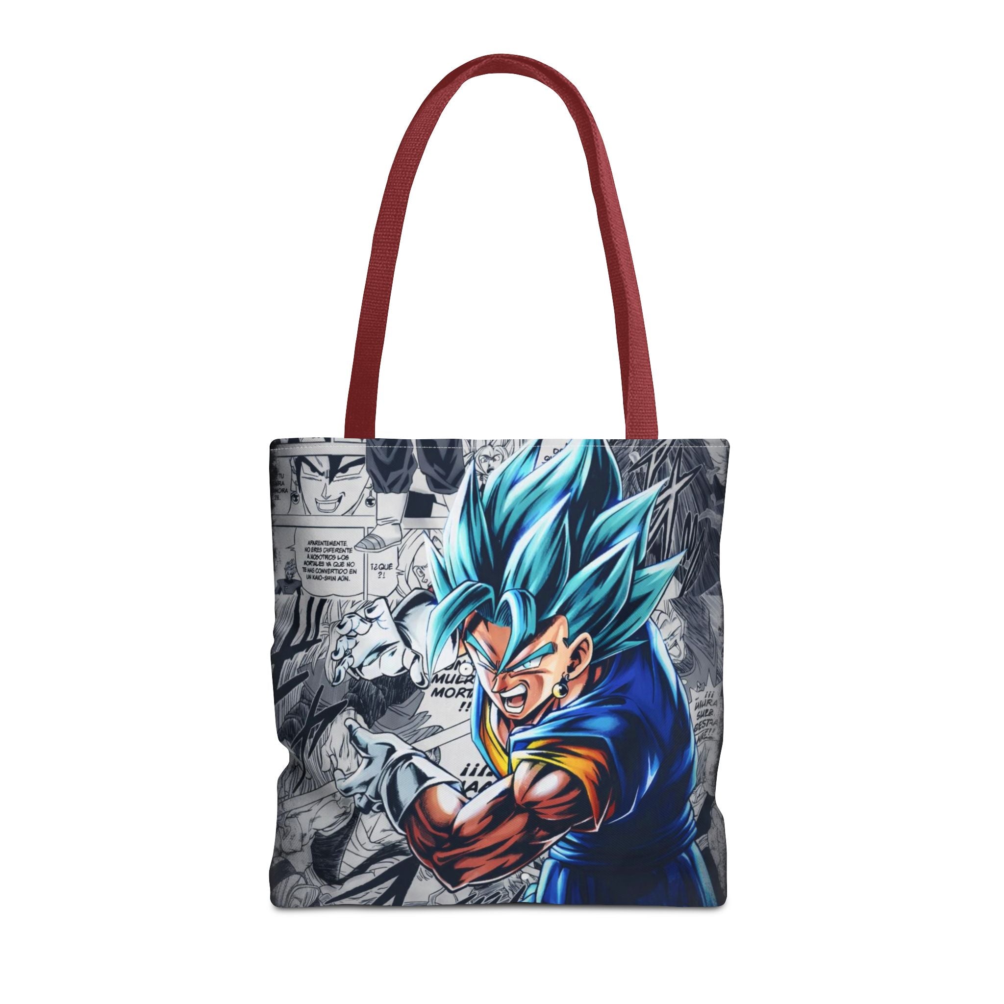 Blue Super Saiyan Illustration Tote Bag | Anime Manga Panel Background