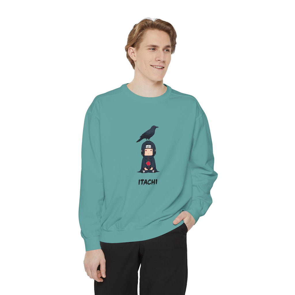 Chibi Ninja Illustration Sweatshirt | Anime Ninja Crow Graphic