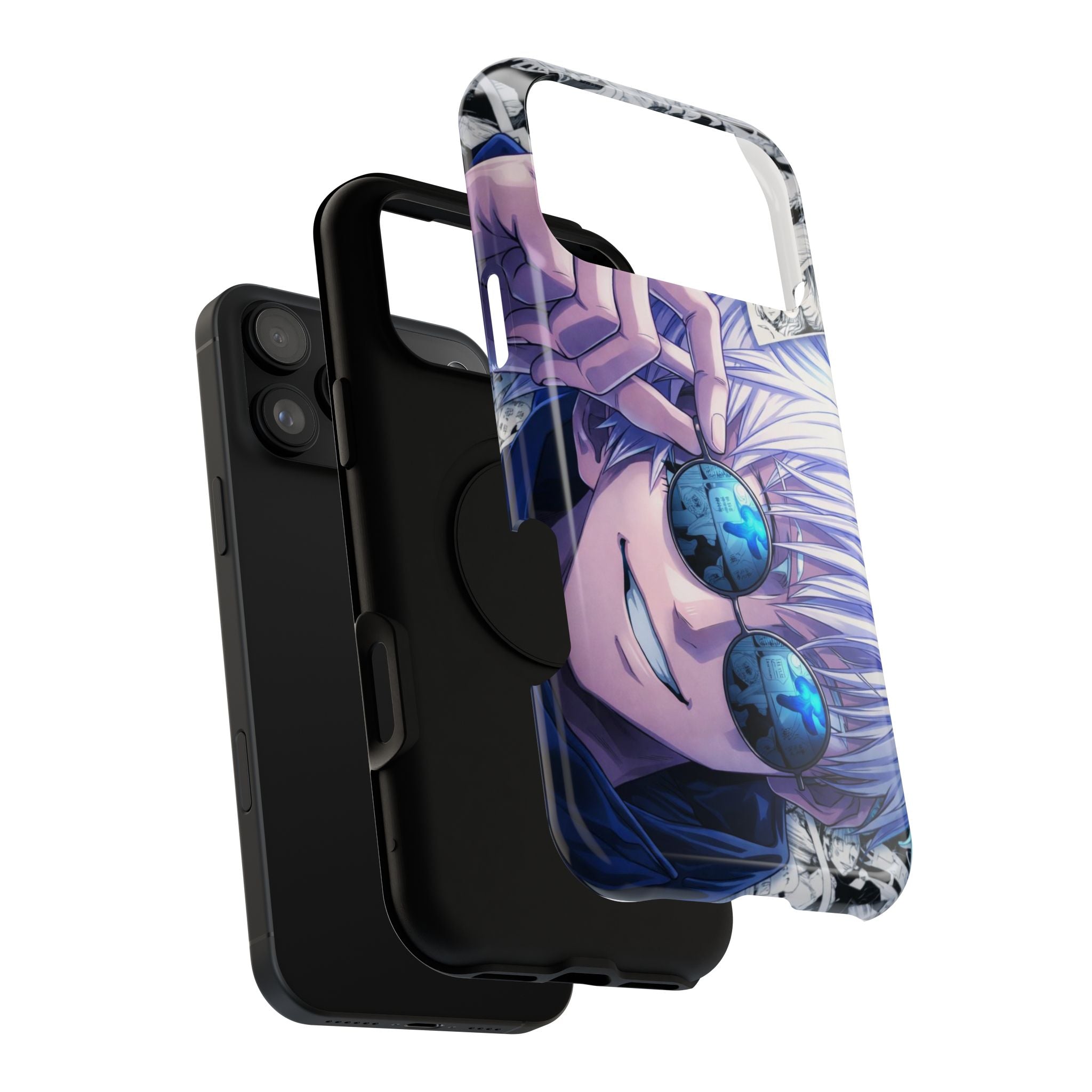 Anime Character Impact-Resistant Phone Case — Stylish Sunglasses Manga Design