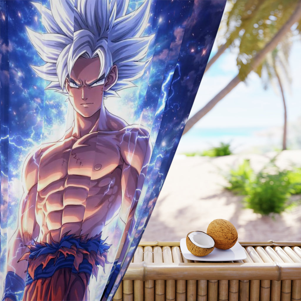 Anime Power Window Curtain — Goku Ultra Instinct Design (1 Piece)