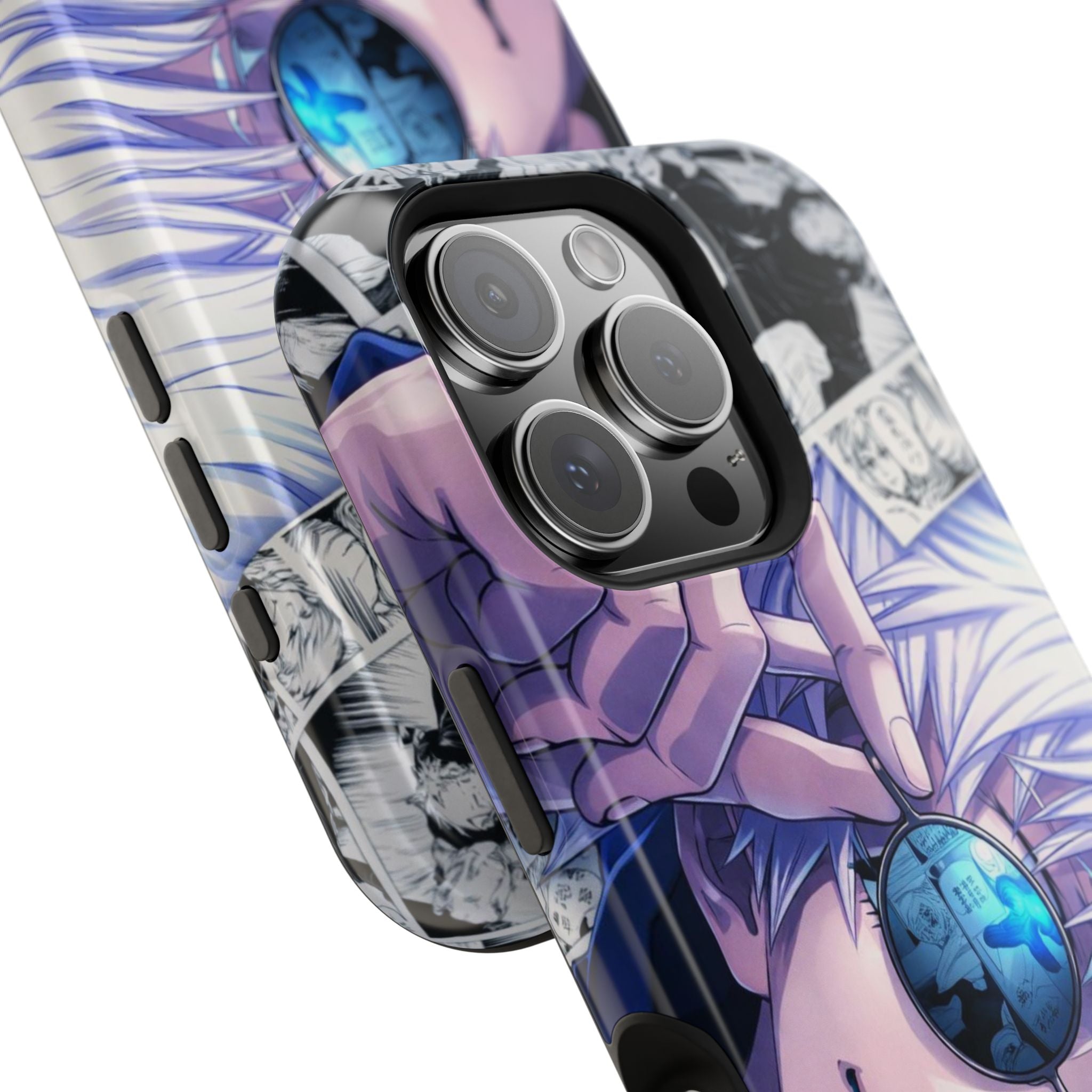 Anime Character Impact-Resistant Phone Case — Stylish Sunglasses Manga Design