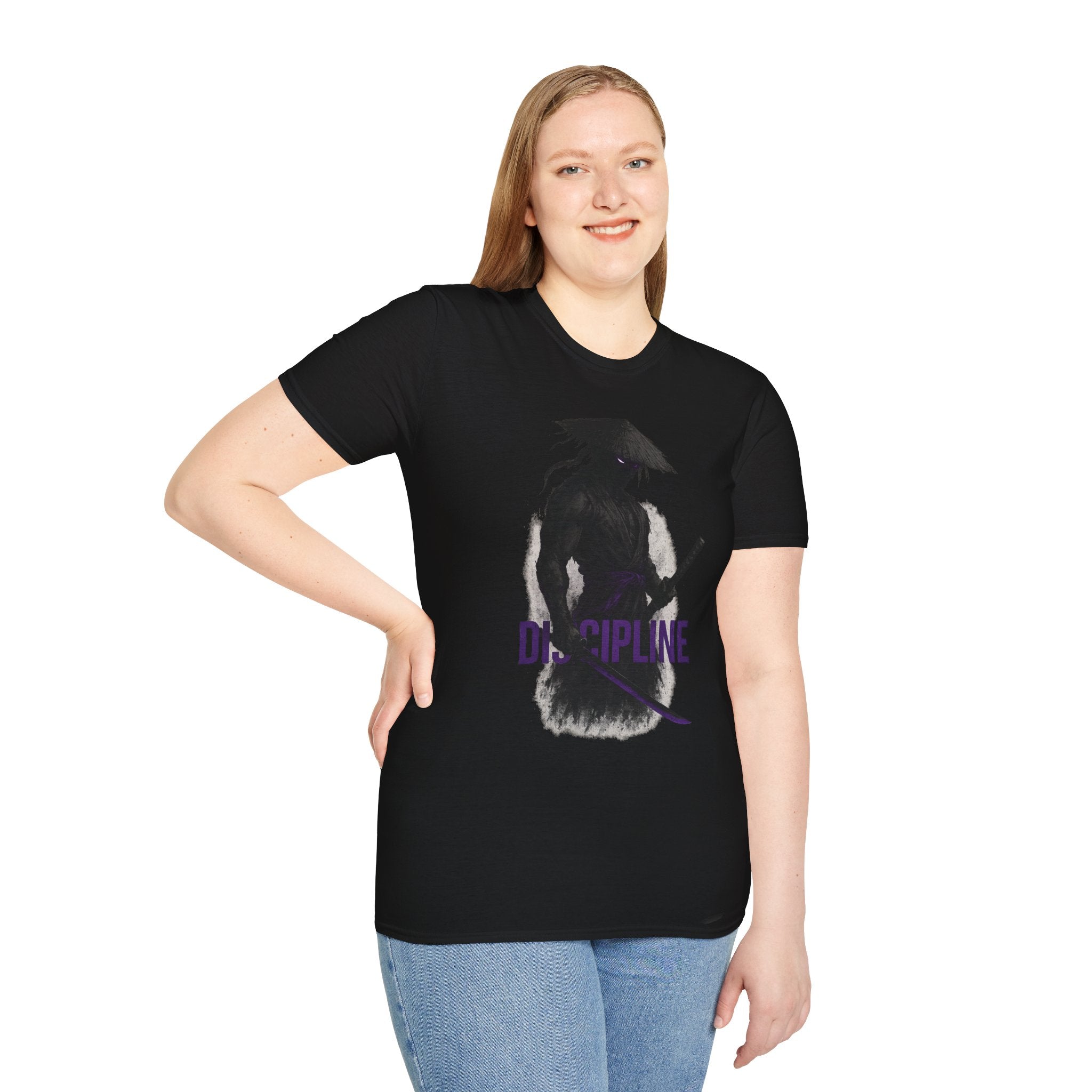 Unisex Softstyle T-Shirt with 'Discipline' Graphic, Motivational Tee, Casual Wear, Gift for Students, Inspirational Apparel, Black T-Shirt