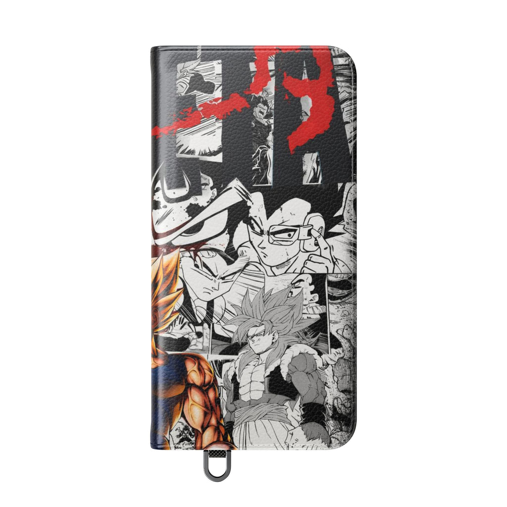 Anime Saiyan Collage Flip Case — Super Saiyan Goku Phone Wallet