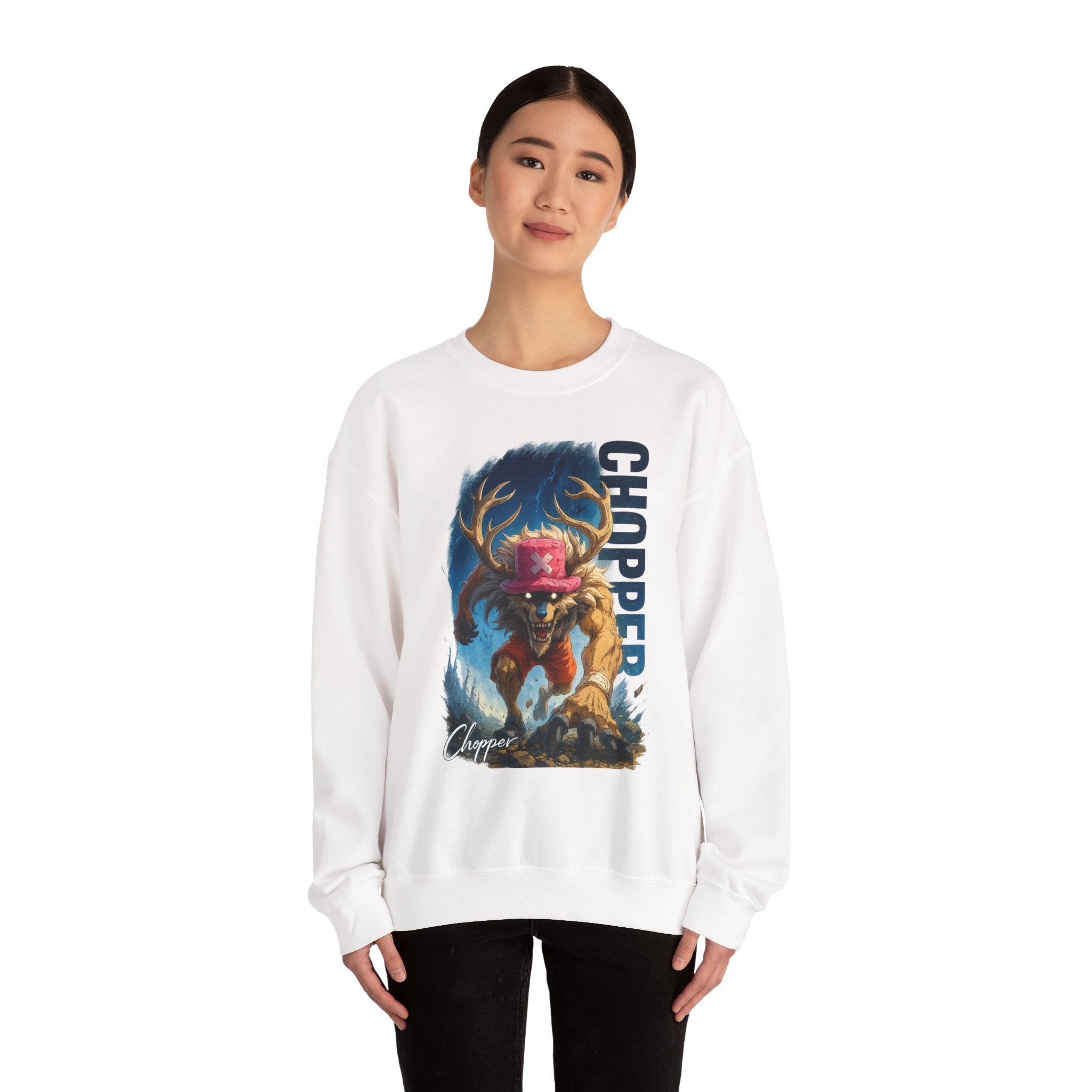 Moose Rider Illustration Sweatshirt | Retro Chopper Graphic Crewneck