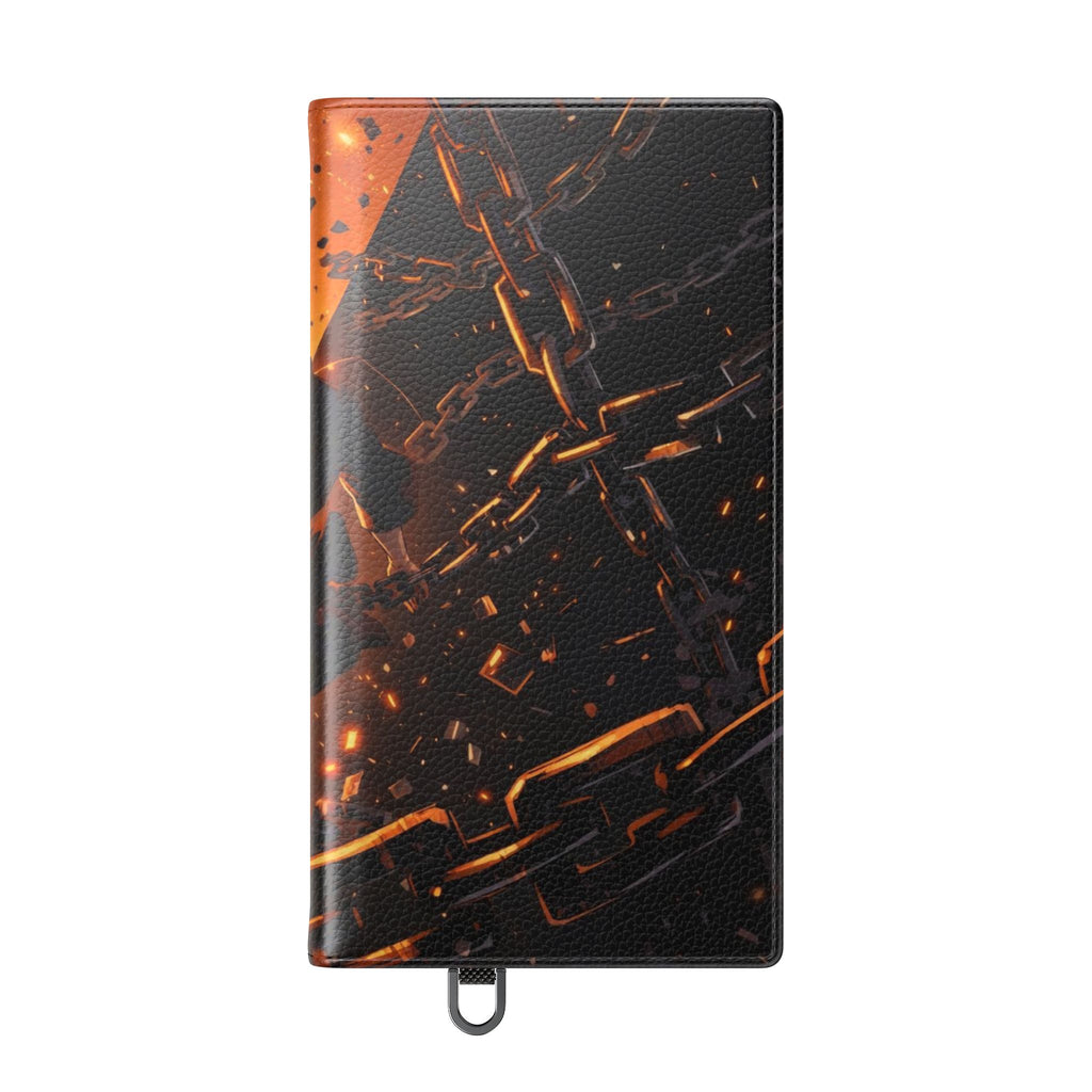 Samurai Flame Illustration Flip Phone Case - Magnetic Wallet Cover