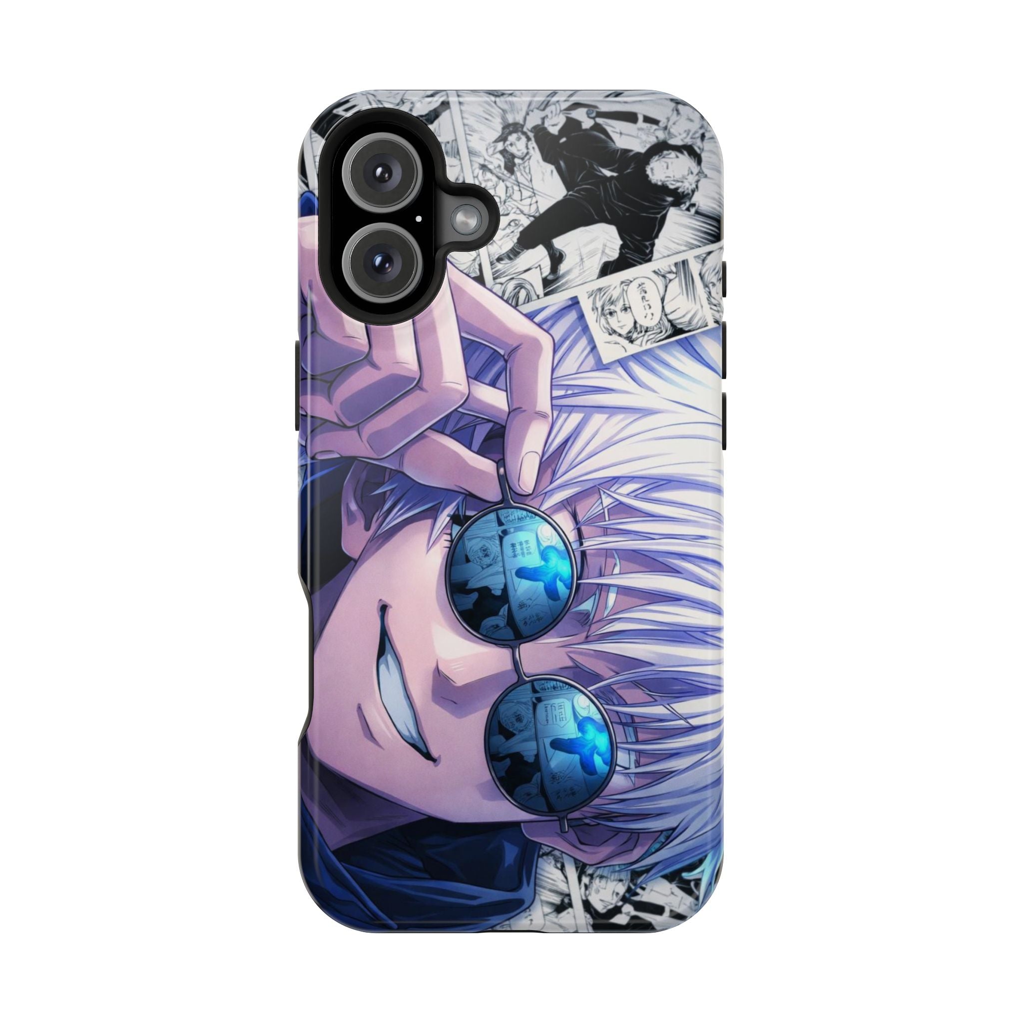 Anime Character Impact-Resistant Phone Case — Stylish Sunglasses Manga Design
