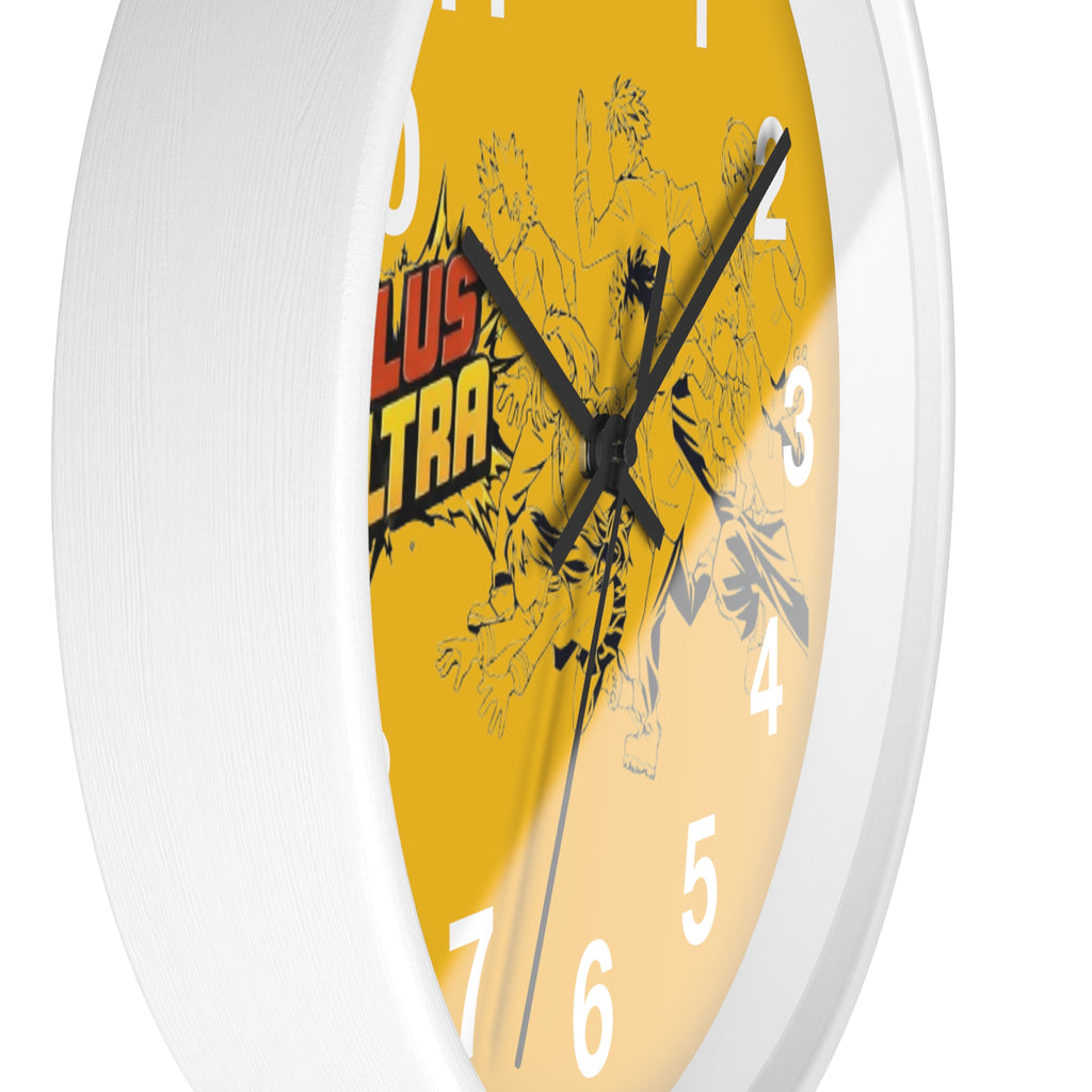 Plus Ultra Heroes Wall Clock | Yellow Anime Action Clock