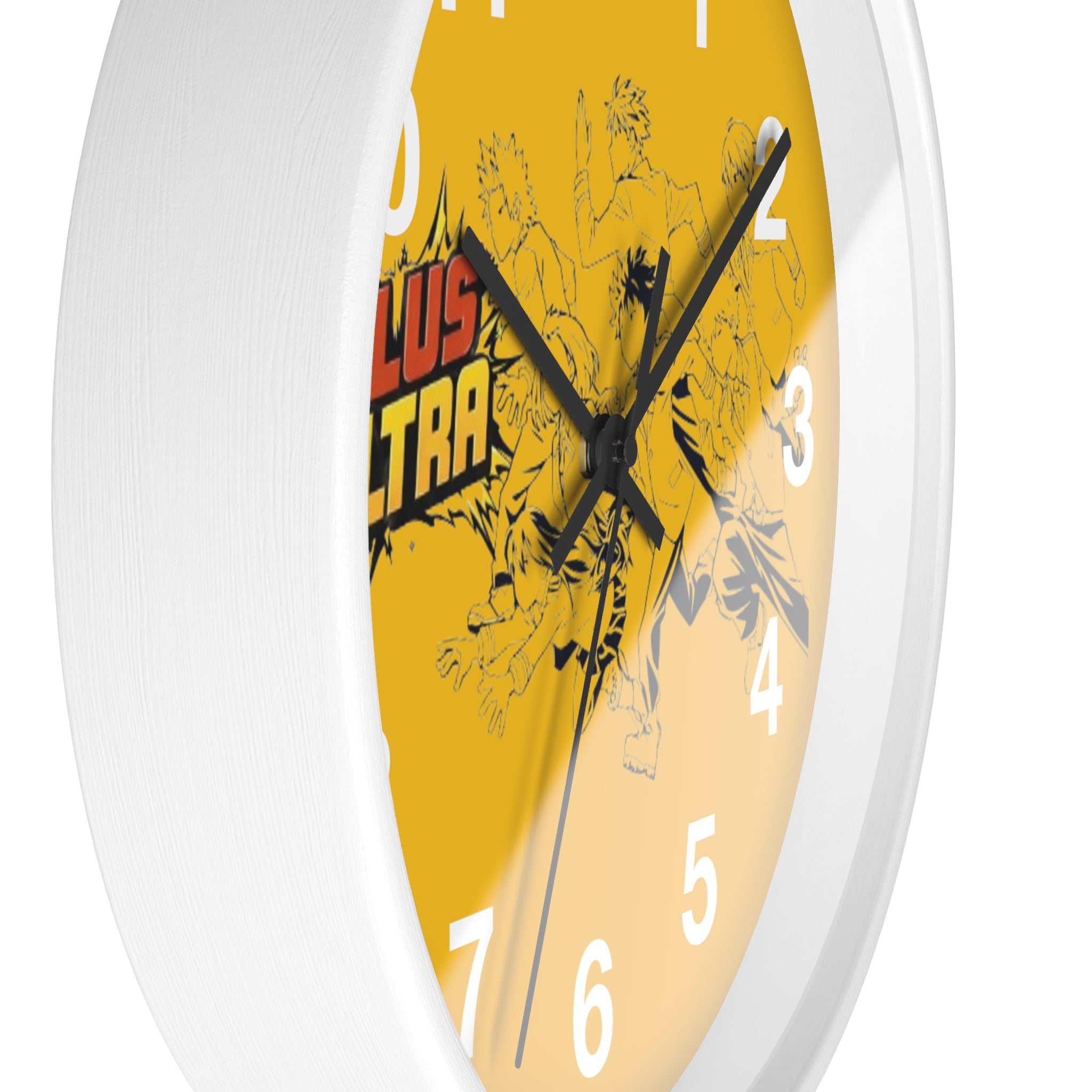 Plus Ultra Heroes Wall Clock | Yellow Anime Action Clock