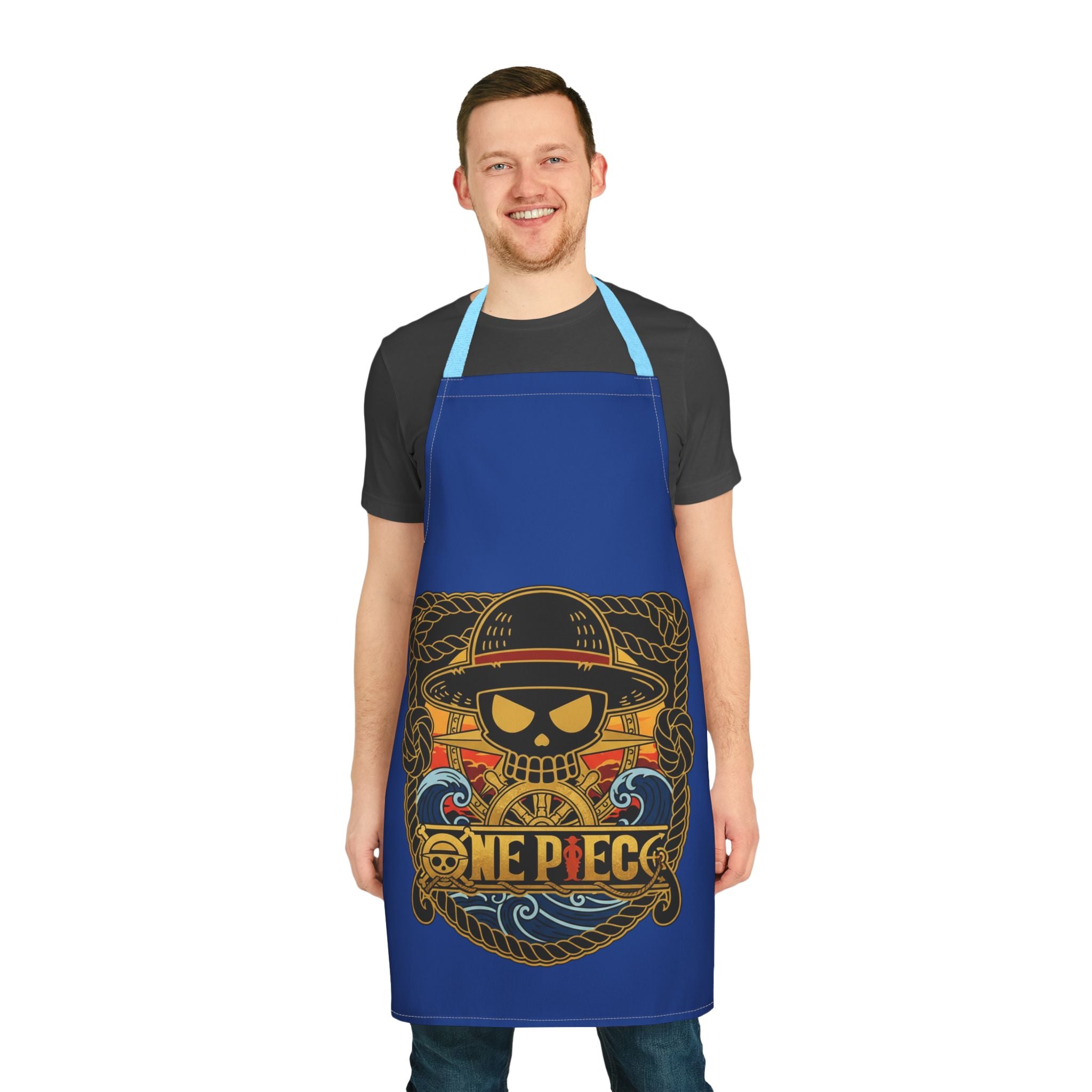 Skull Straw Hat Pirate Apron | One Piece Inspired Cooking Apron