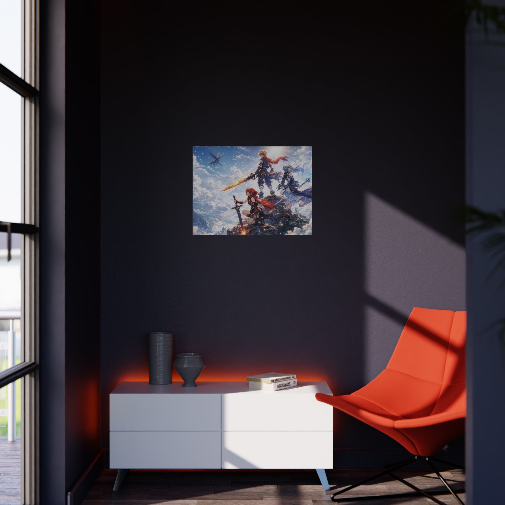 Fantasy RPG Heroes Foam Board | Sword, Sky, Epic Adventure Scene