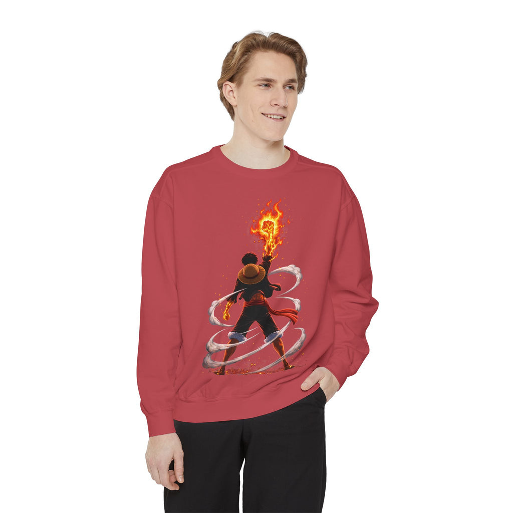 Fire Mage Illustration Sweatshirt | Fantasy Wizard Flame Art